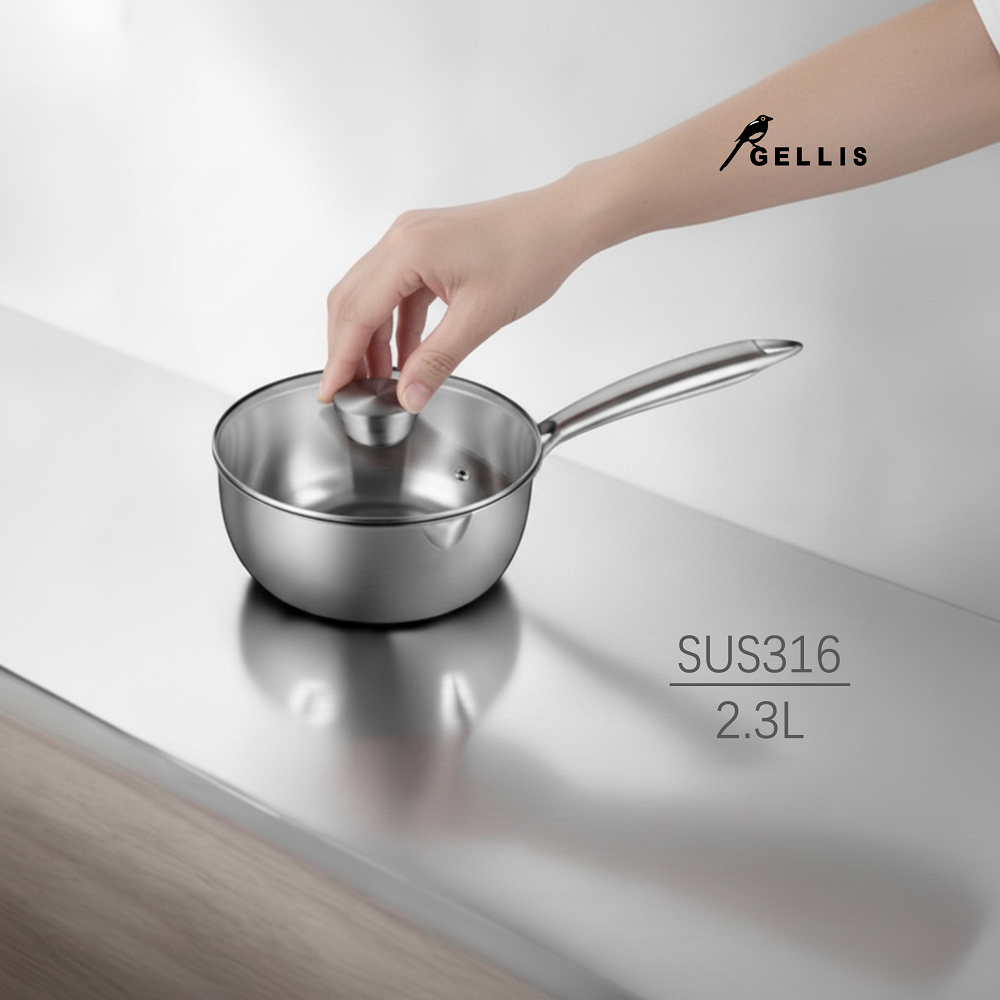 GELLIS鵲利仕20cm循環釋壓系列CIRCULATION_SUS316精鑄節能一體成型雪平鍋 四孔循環釋壓 煮麵鍋 牛奶鍋 IH爐可 不挑爐具