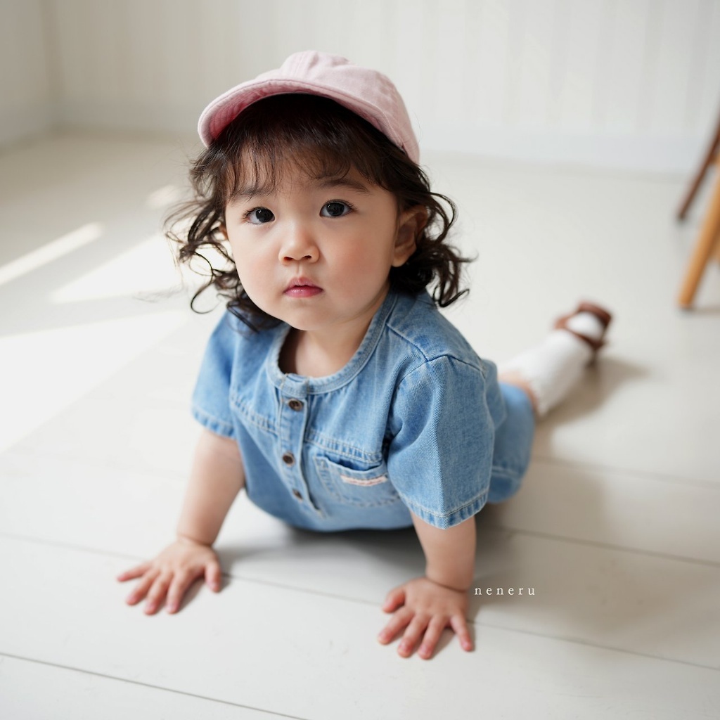 正韓夏neneru 嫩嬰單寧包屁衣