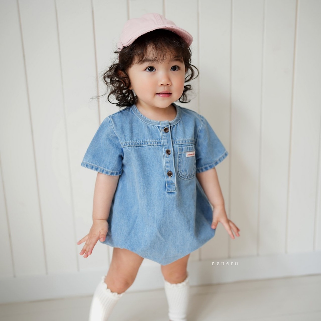 正韓夏neneru 嫩嬰單寧包屁衣