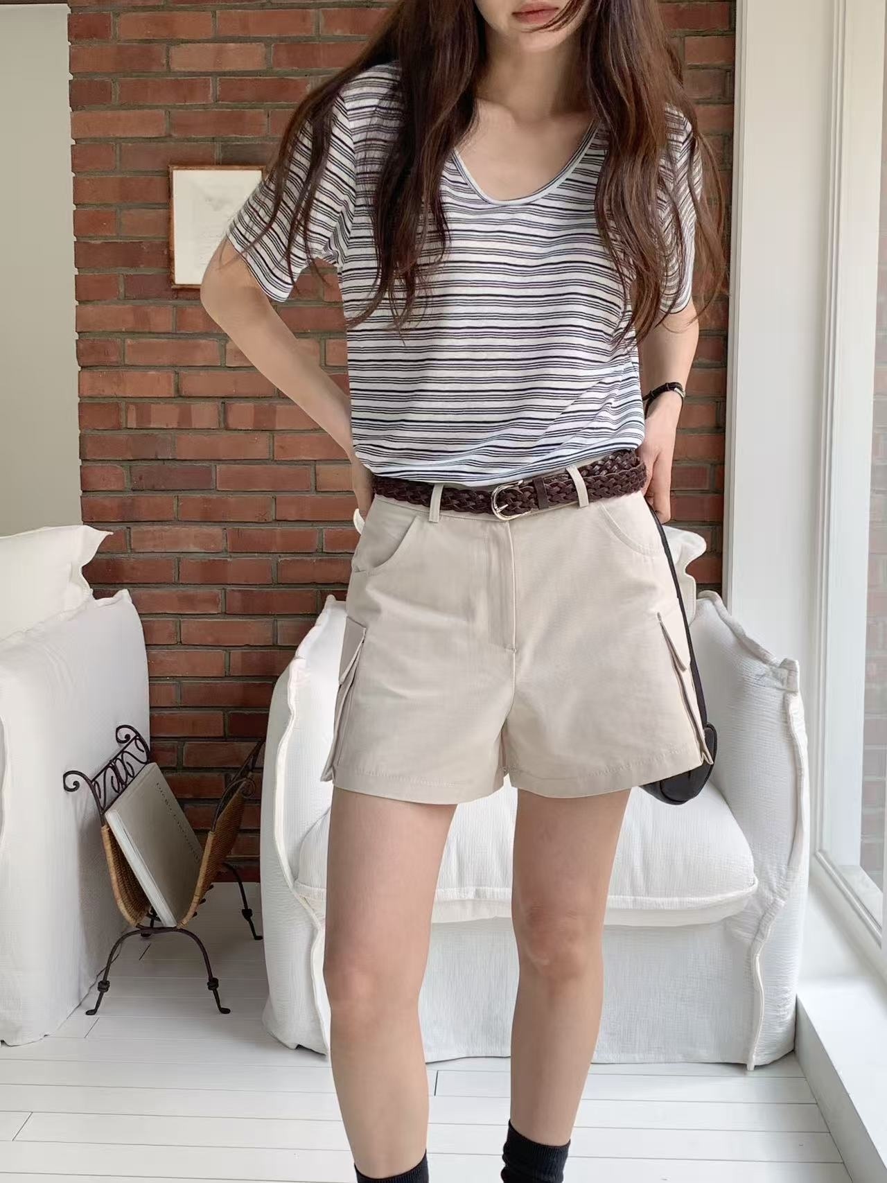 【直播】韓國 LUXE K04058007 女裝V領tee   （韓國製造）