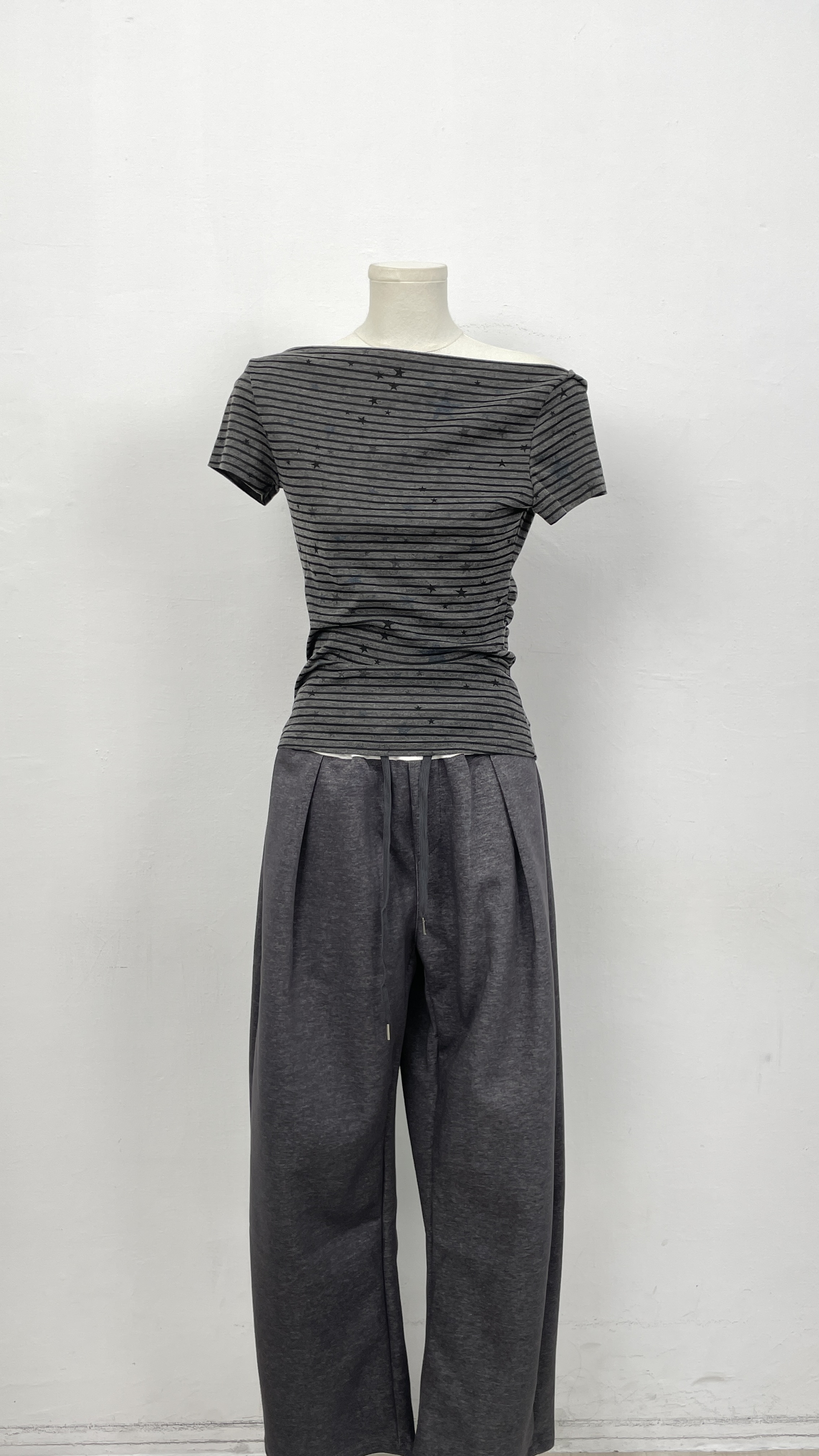 NEW褲頭設計感抽繩棉褲