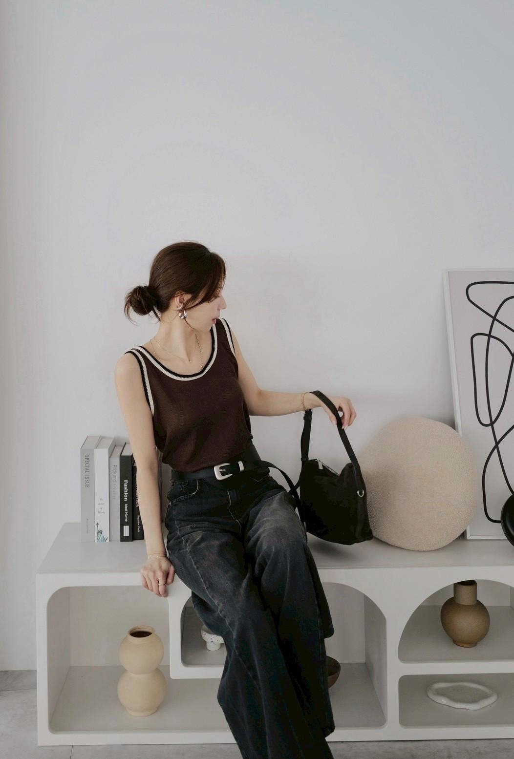 滾邊針織背心 HB16