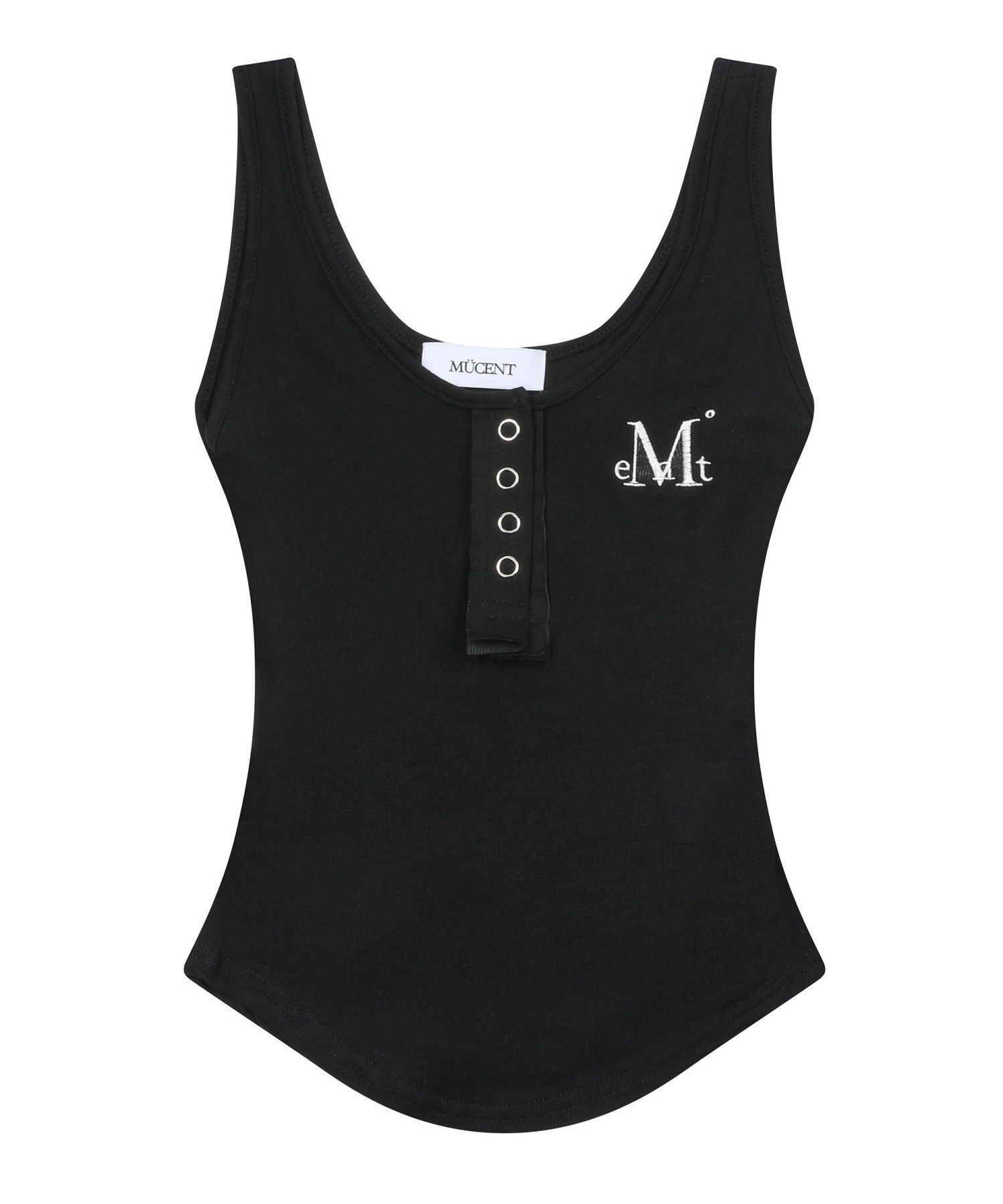 MUCENT 哈林簽名Logo按扣U領無袖背心 P00000XO