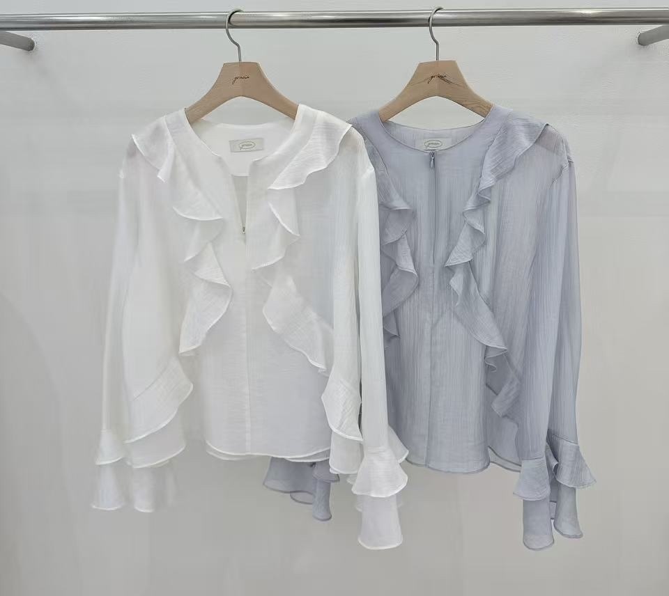 【直播】韓國 LUXE K04058014 女裝蝴蝶花花上衣   （韓國製造）