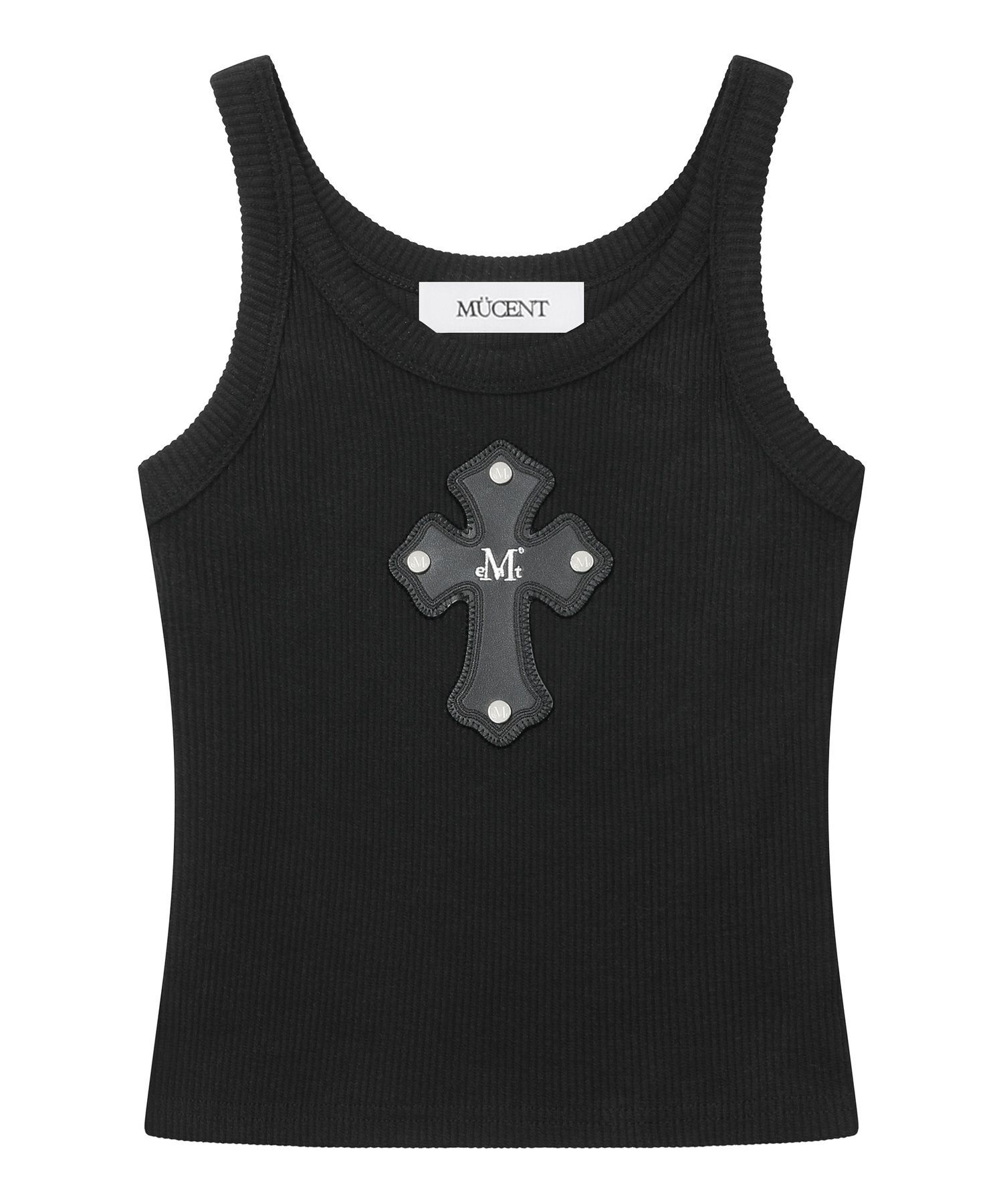 MUCENT 十字皮革貼飾無袖背心 P0000CCP