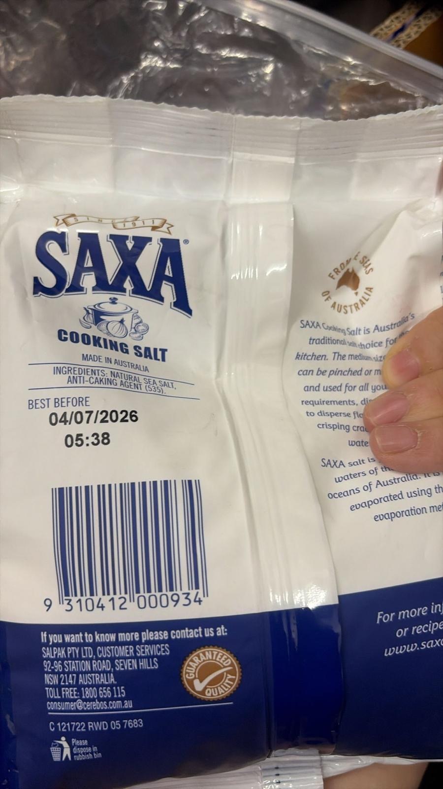 現貨 澳洲 SAXA 全天然無添加食用鹽（#919地中）