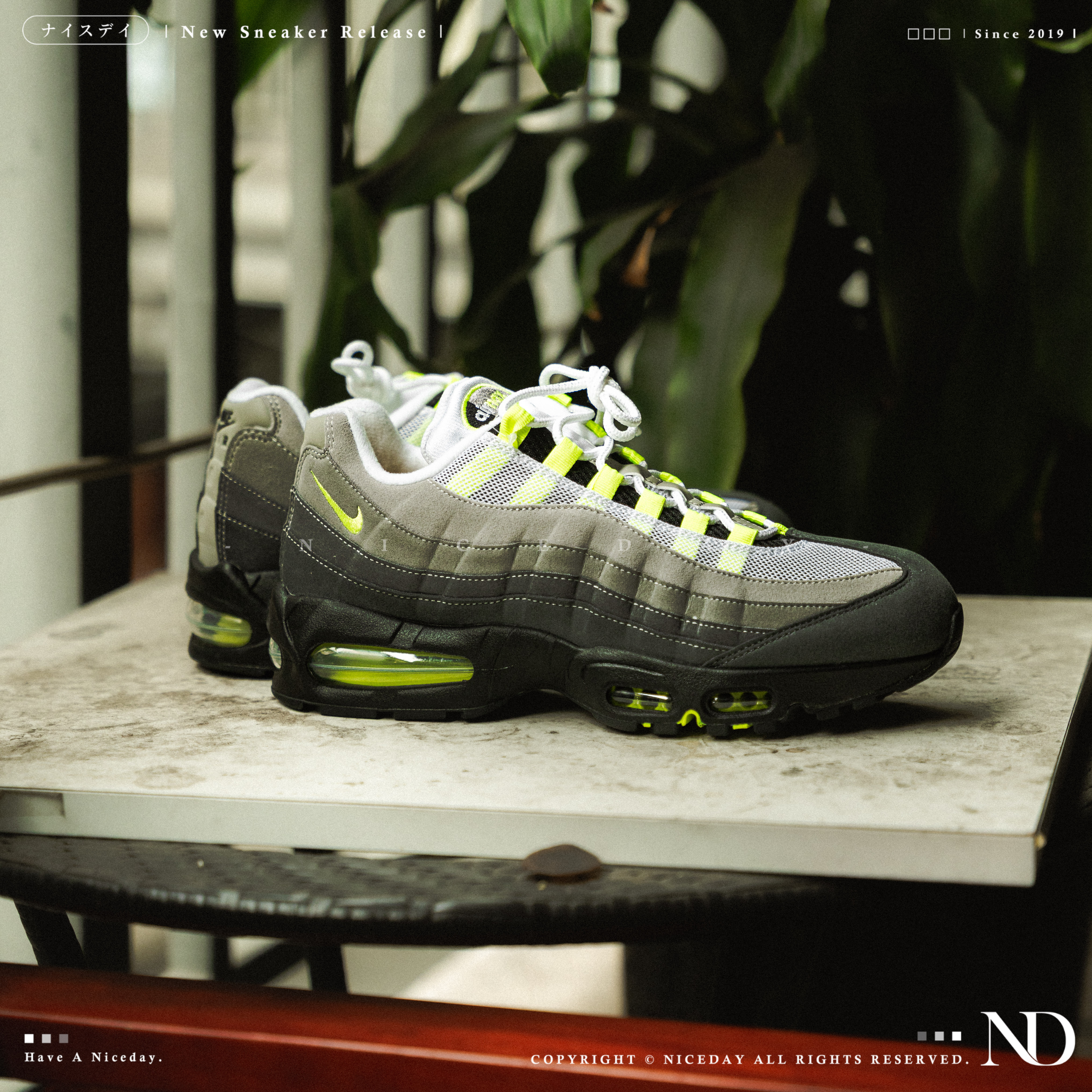 NICEDAY 代購 Nike Air Max 95 Neon 科技 泥灰 霓虹 灰 灰綠 氣墊 復刻 HM4740-001
