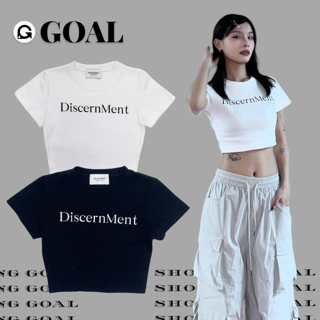 (GOAL) DCM 文字LOGO女生短版上衣