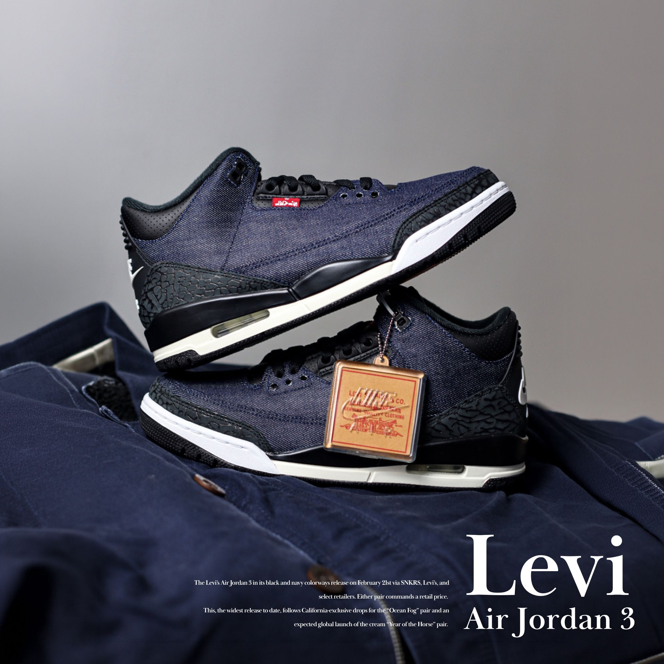 NICEDAY 代購 Jordan 3  X Levis Retro 藍黑 丹寧 籃球鞋 IH7959-400