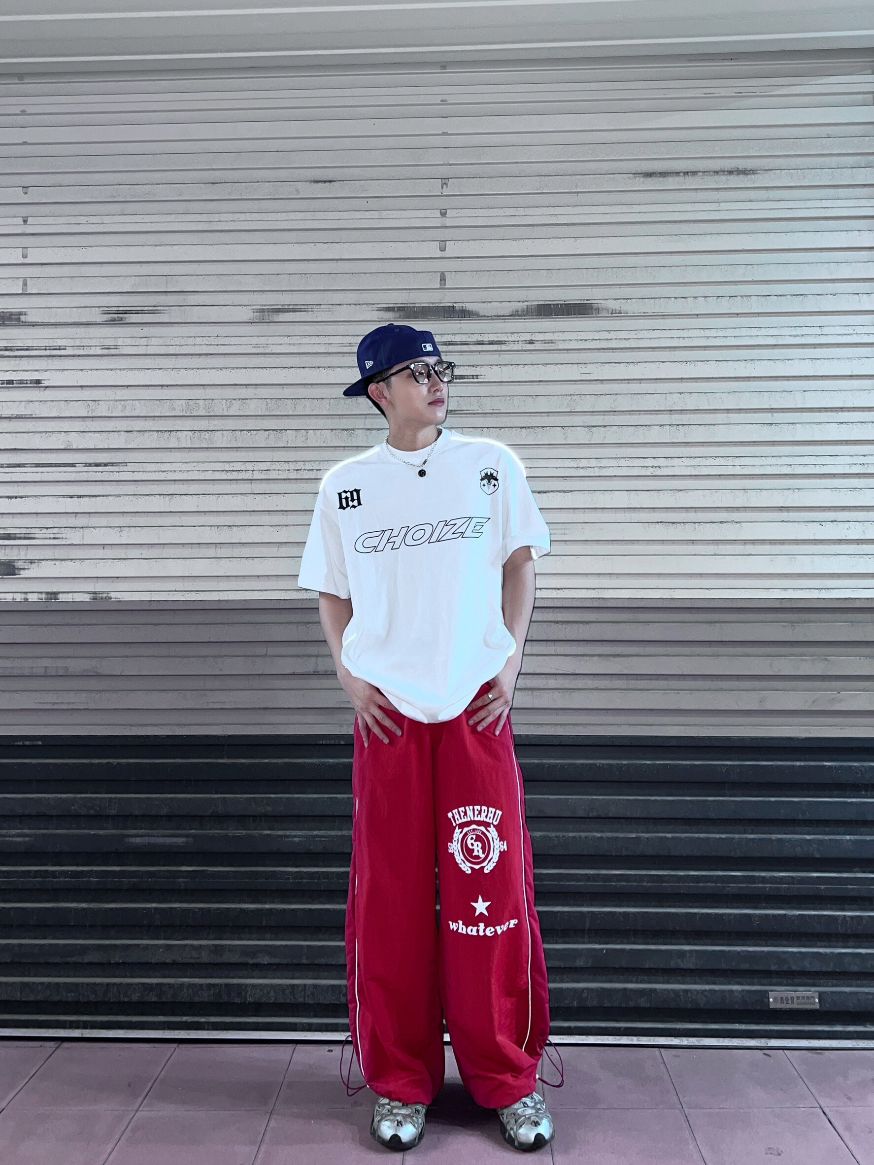 (GOAL) 美式手繪徽章 闊腿工裝褲 跳舞褲 ERHU 62022