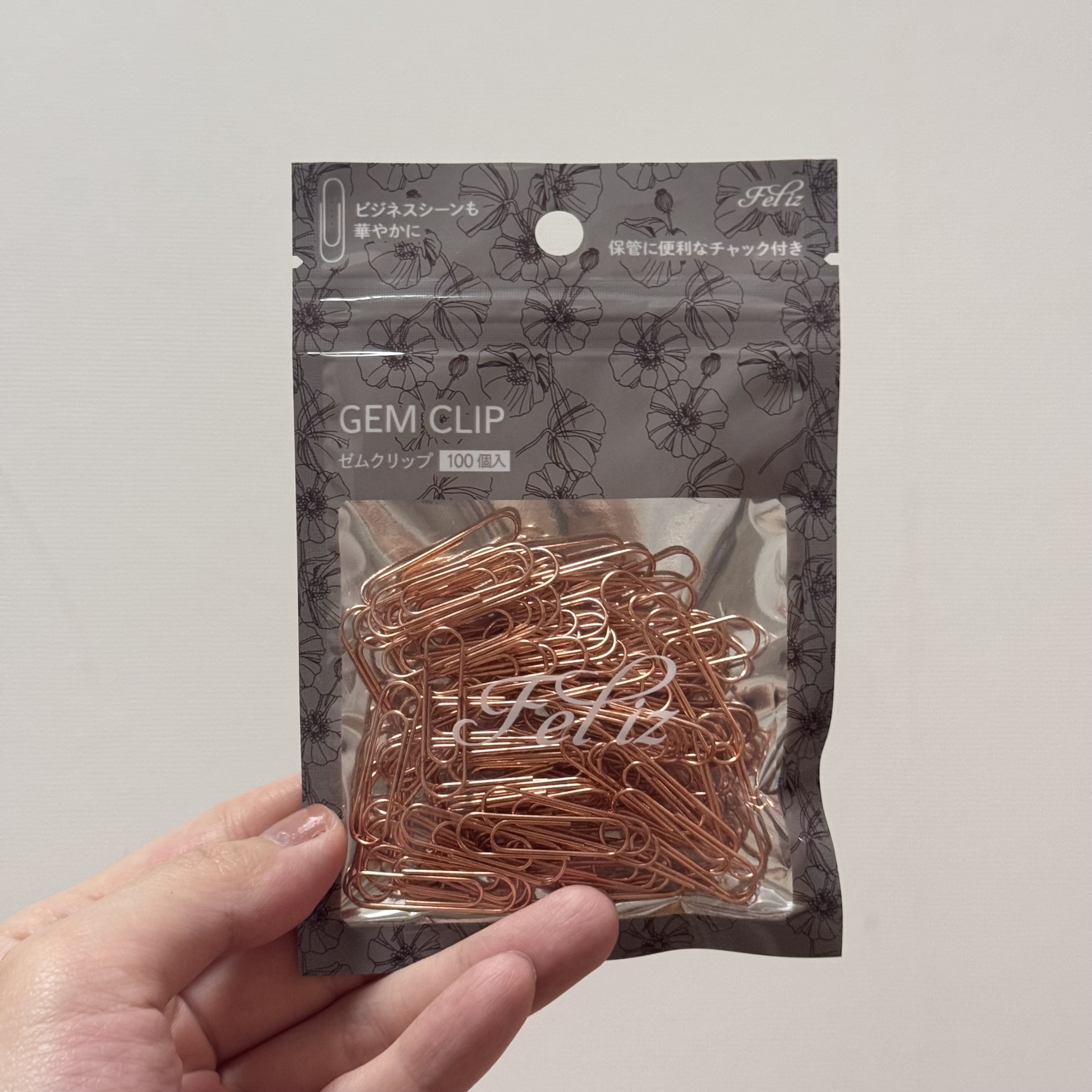 JP 超靚靚玫瑰金萬字夾 100枚 1167 TK260405 (H)