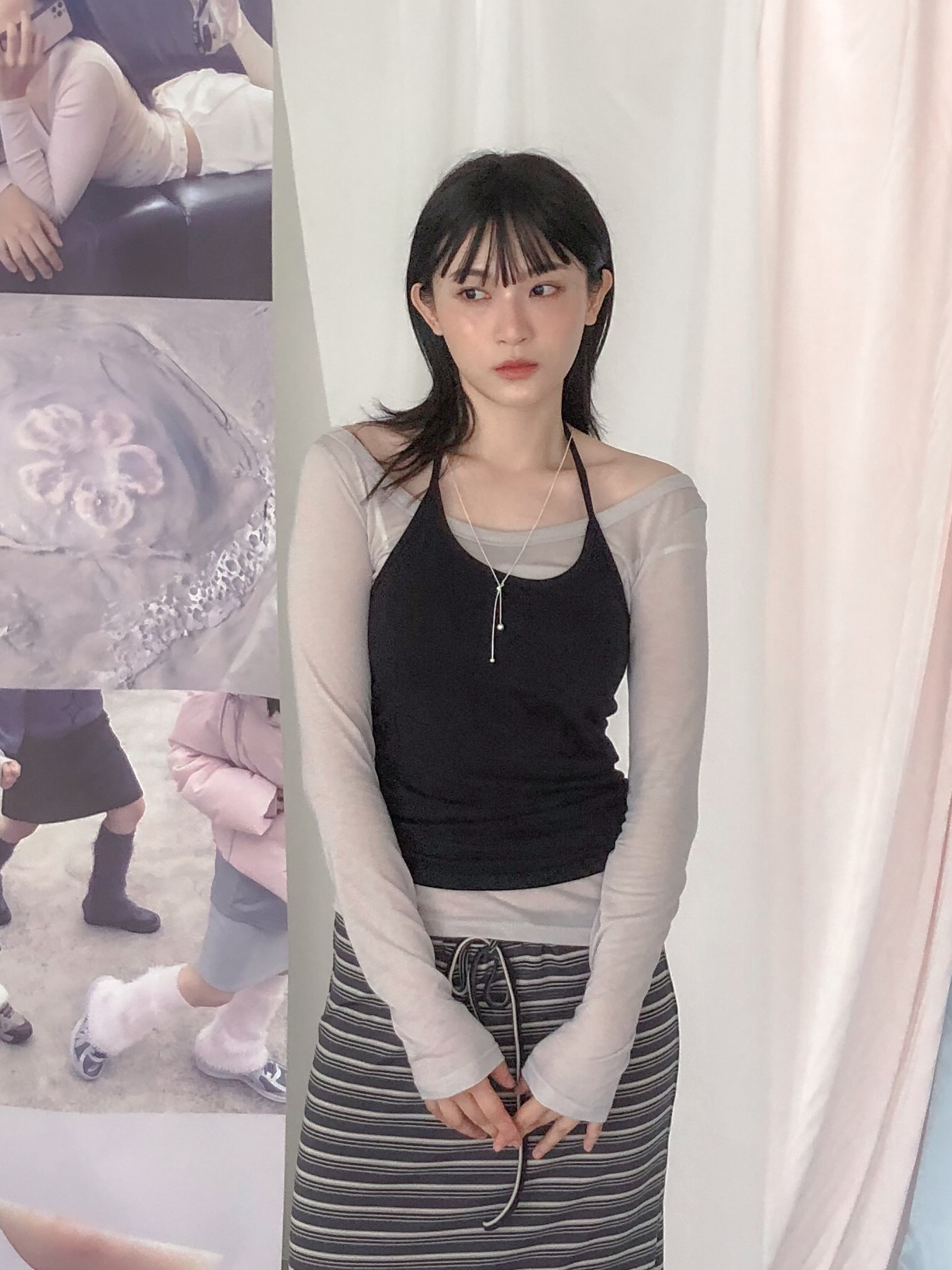 deep halter set #上衣