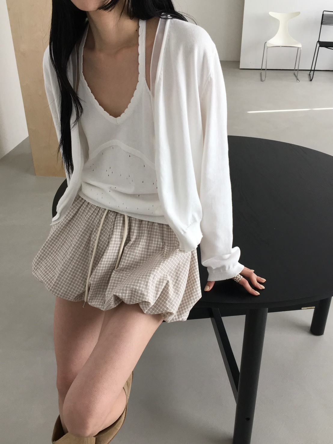 開襟針織外套+繞頸背心SET