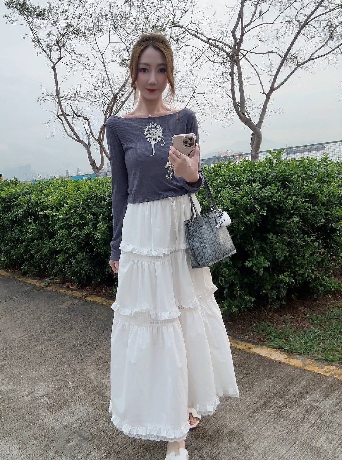 *BJ2 MADE SERIES* THE GRID LACE RUFFLE TRENCH DRESS 260330