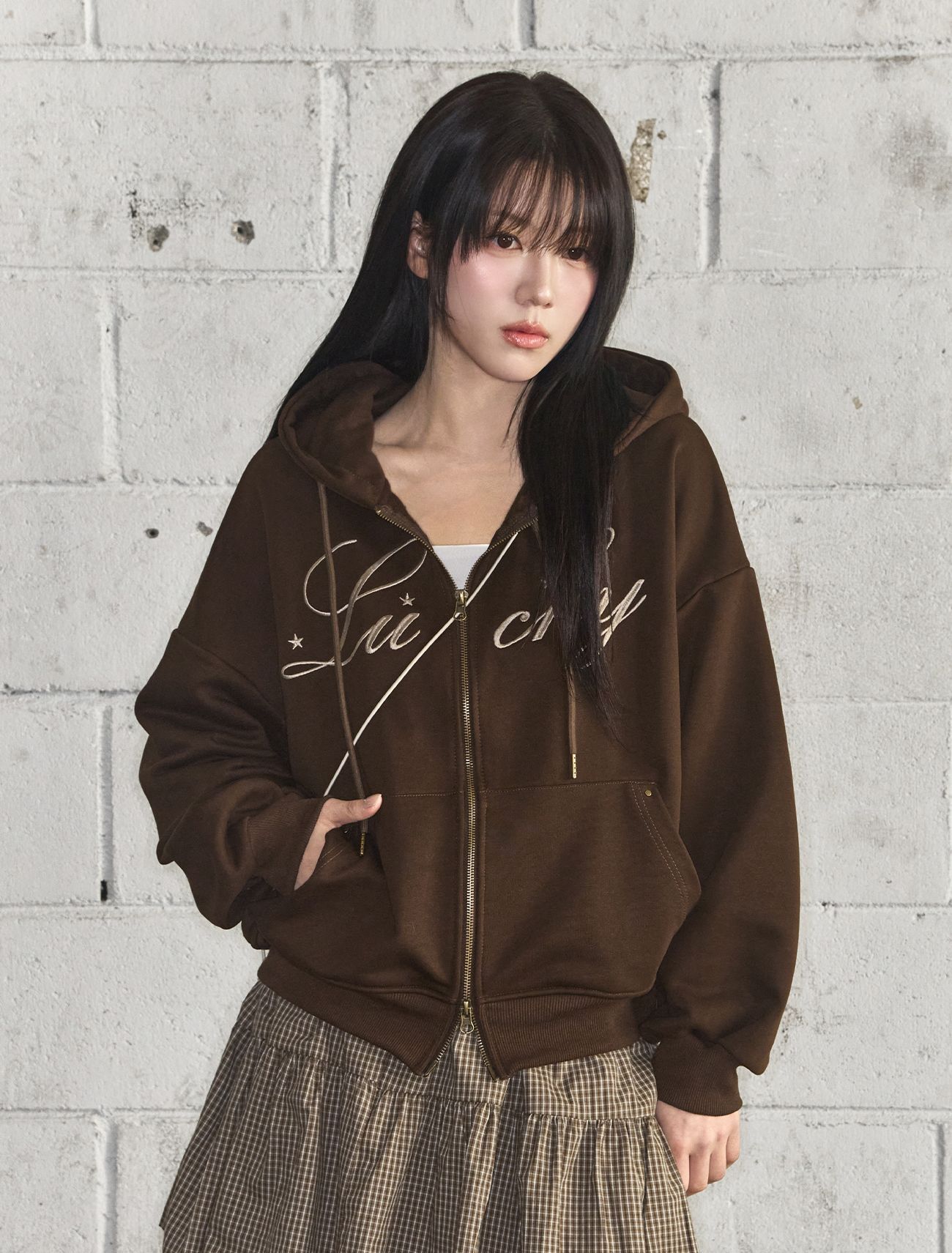 LOOXP Lucky 字母寬鬆連帽外套 9830-3