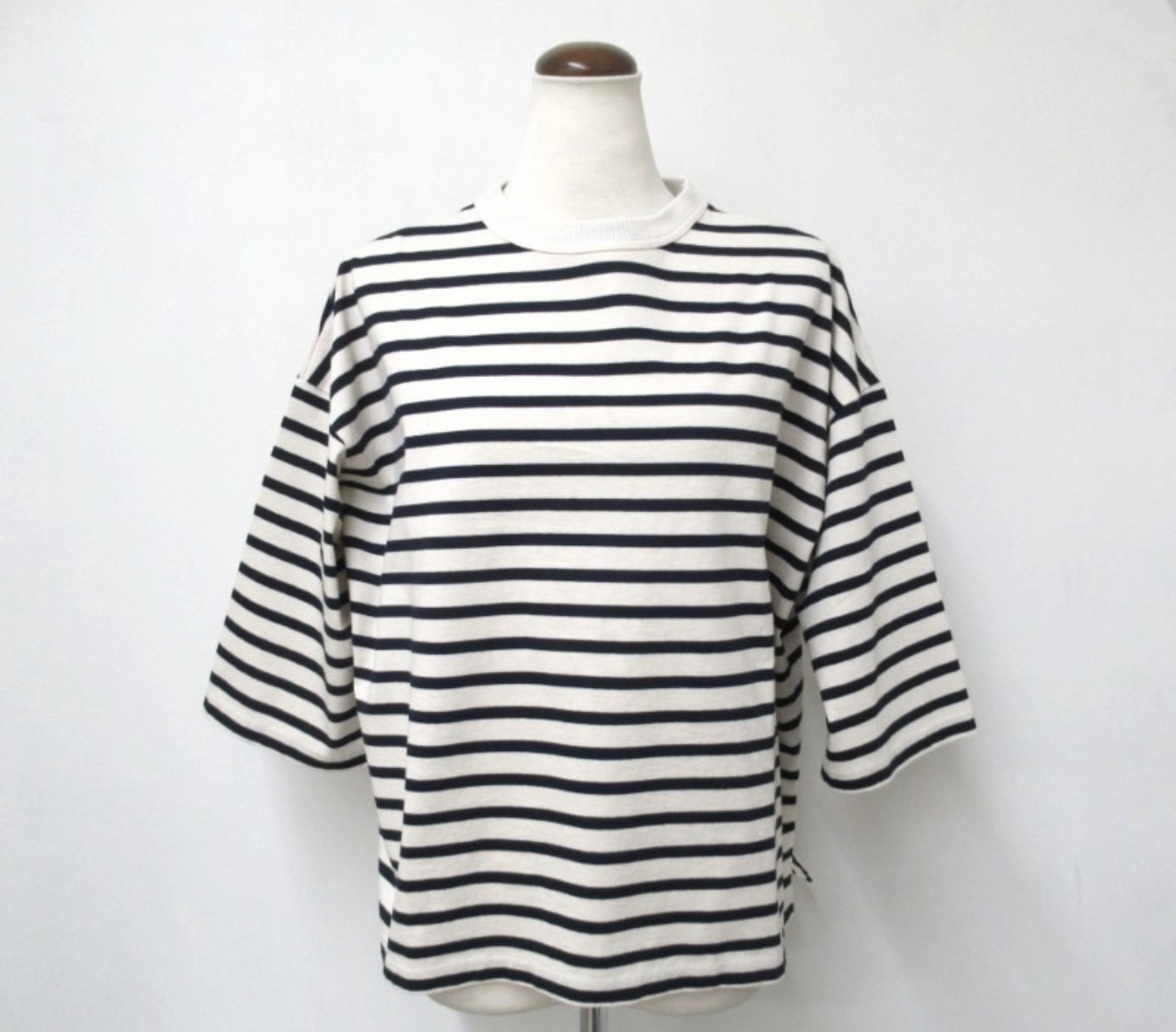 DAYS 7/8 袖條紋寬套頭衫