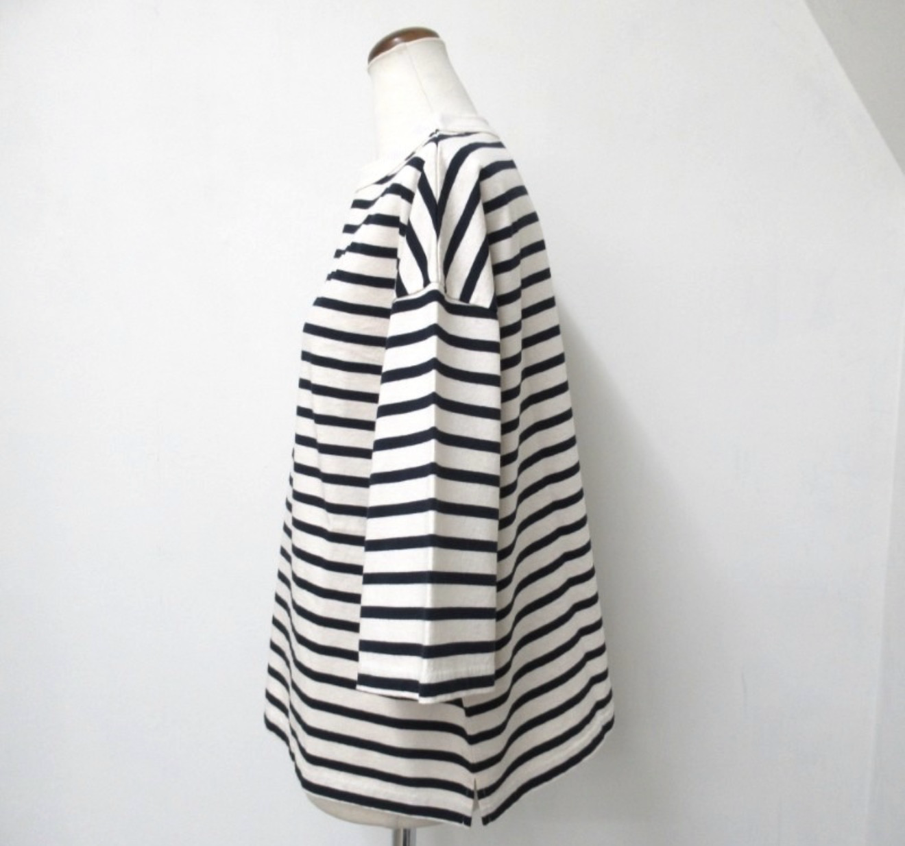 DAYS 7/8 袖條紋寬套頭衫