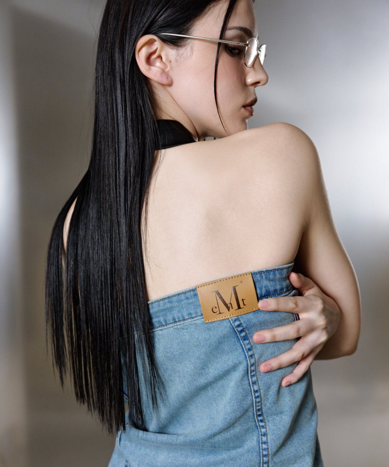 MUCENT 不對稱丹寧背心 P0000CDV