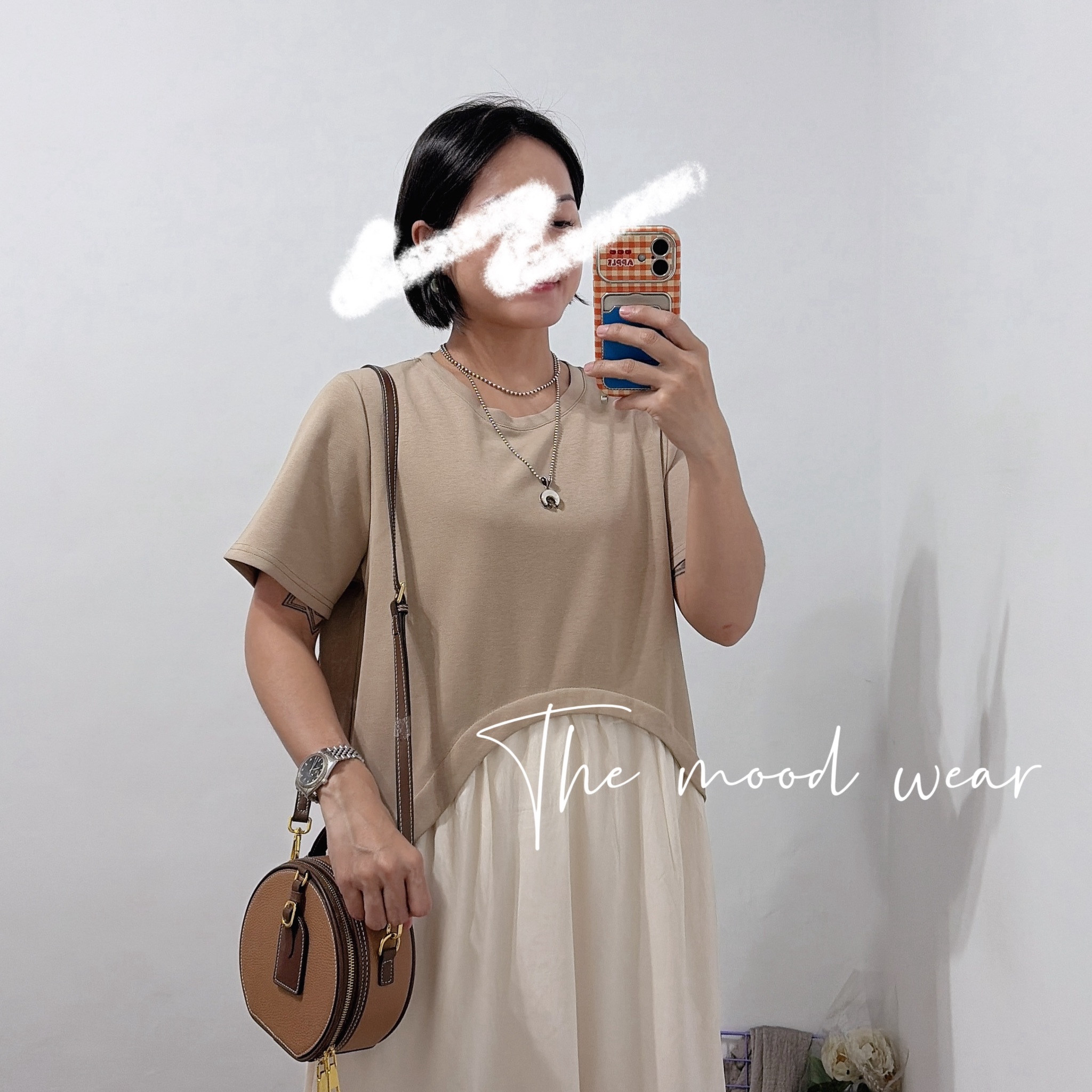 氣質款 下擺圓弧拼接太空棉洋裝