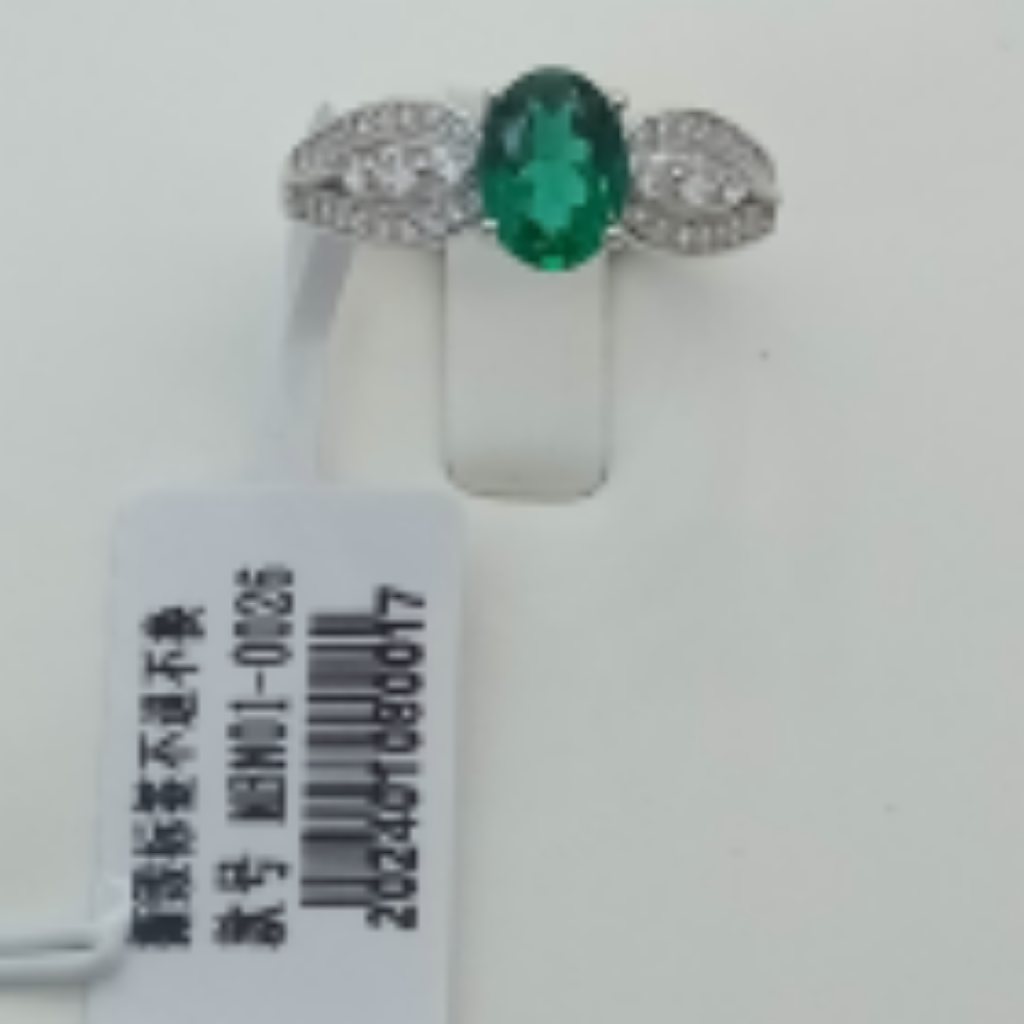 BRA-JJG0406-070 S925培育祖母绿戒指 6×8 1.05ct (A70)
