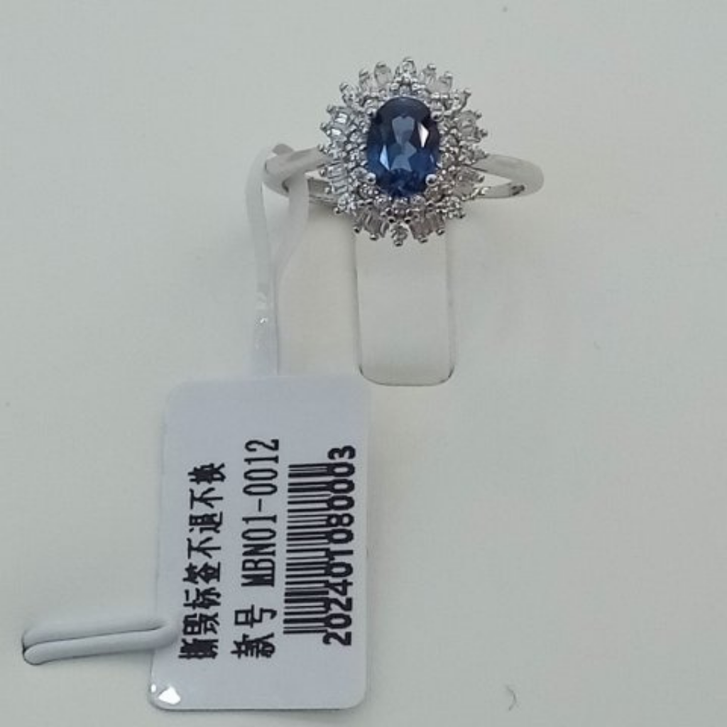 BRA-JJG0406-091 S925培育蓝宝石戒指 5*7 1.04ct (A91)