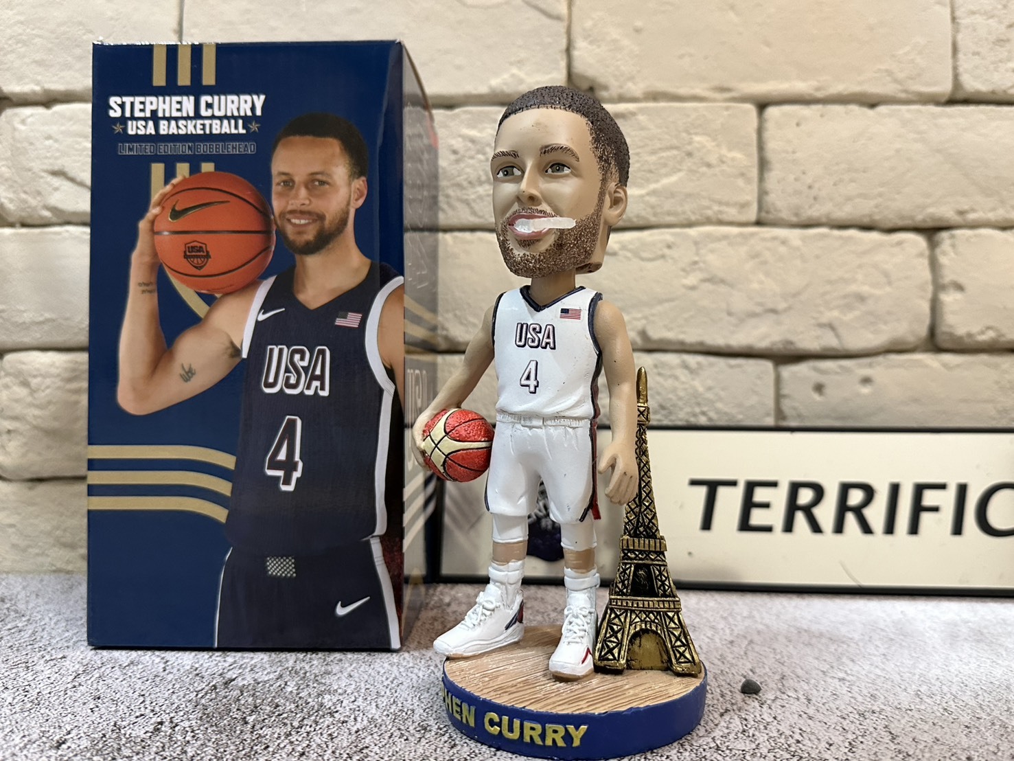 NBA公仔 Stephen Curry USA 美國隊 巴黎奧運 進場限定 公仔 SGA Bobblehead 搖頭娃娃 全新含盒裝