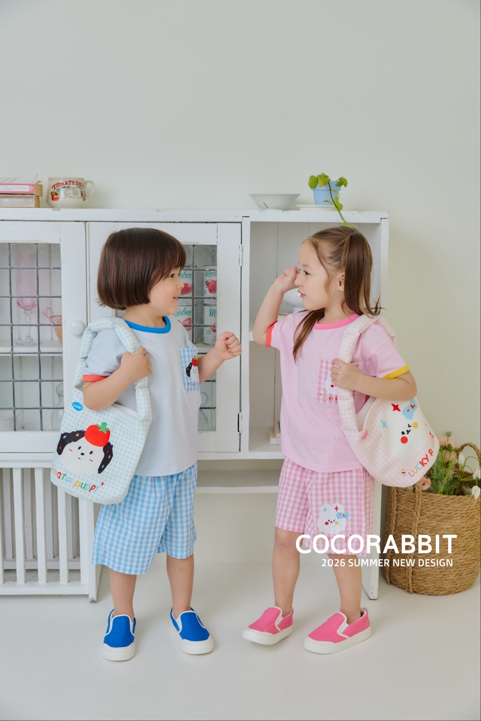 正韓夏cocorabbit 兩色藍狗/粉兔雲朵包