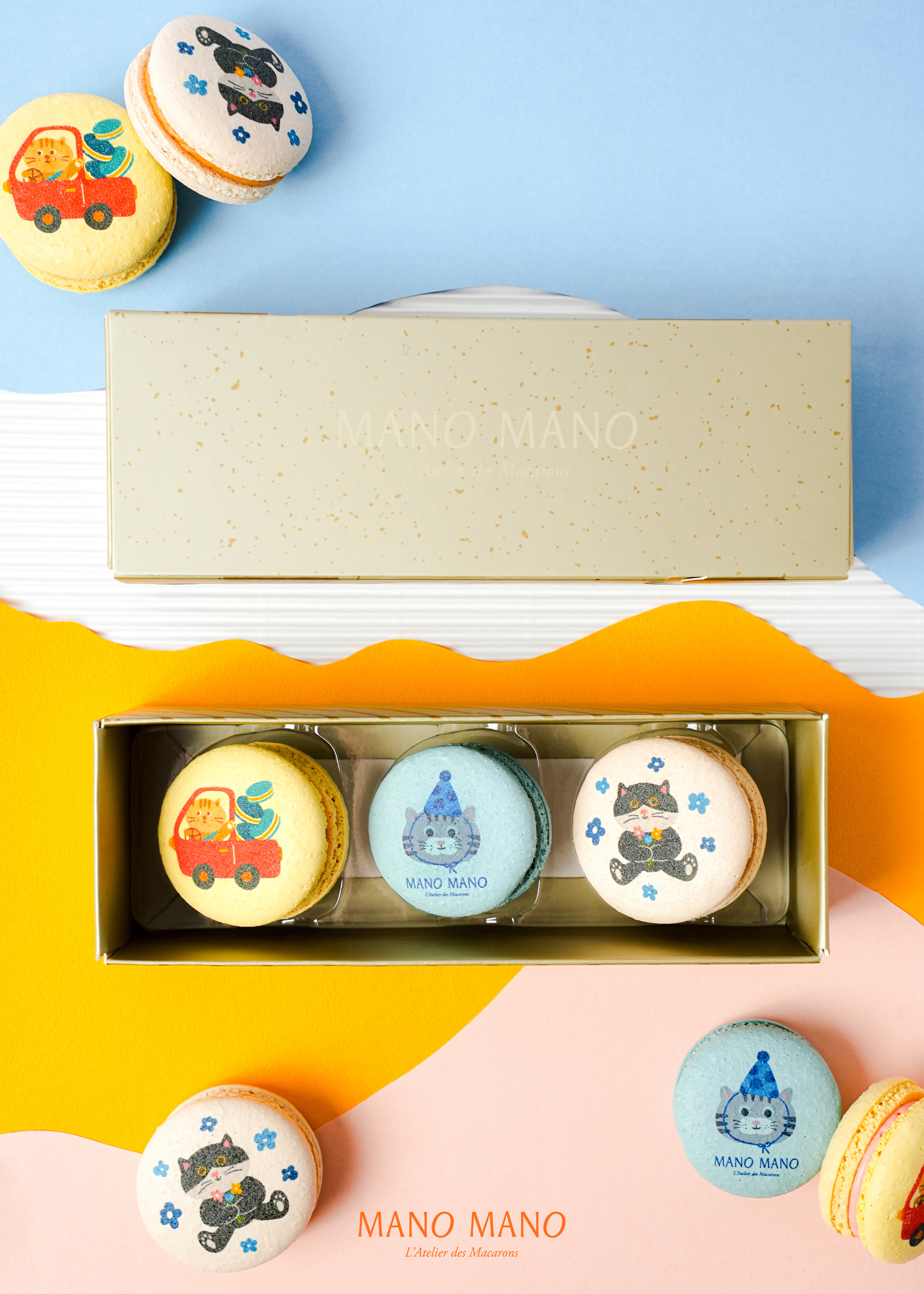 貓咪馬卡龍禮盒｜3入