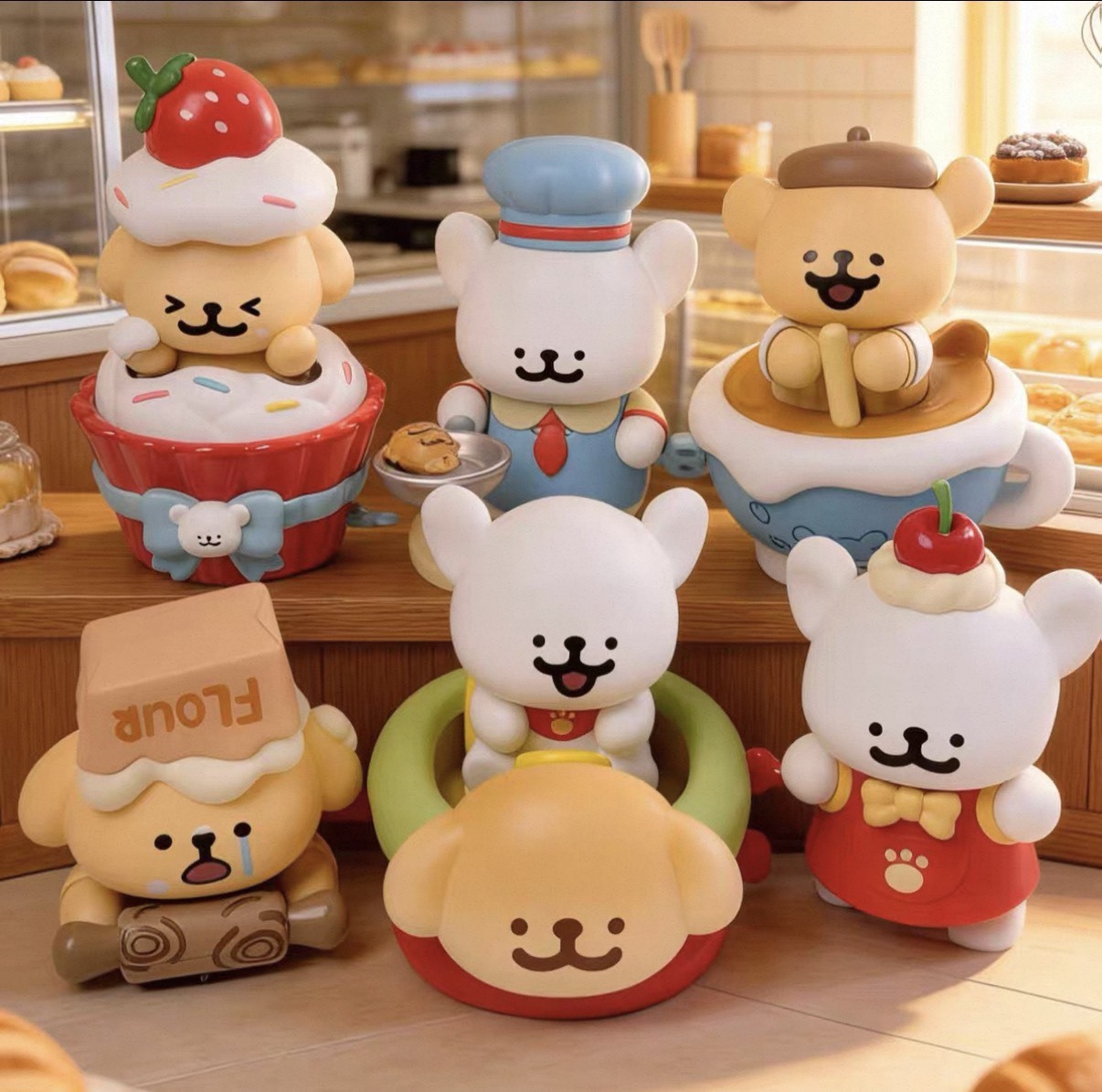 【OWN】MALTESE 線條小狗 烘焙日記 新品 盲盒 隨機 隱藏款 公仔 擺件 辦公室擺件 發條 6 + 1款