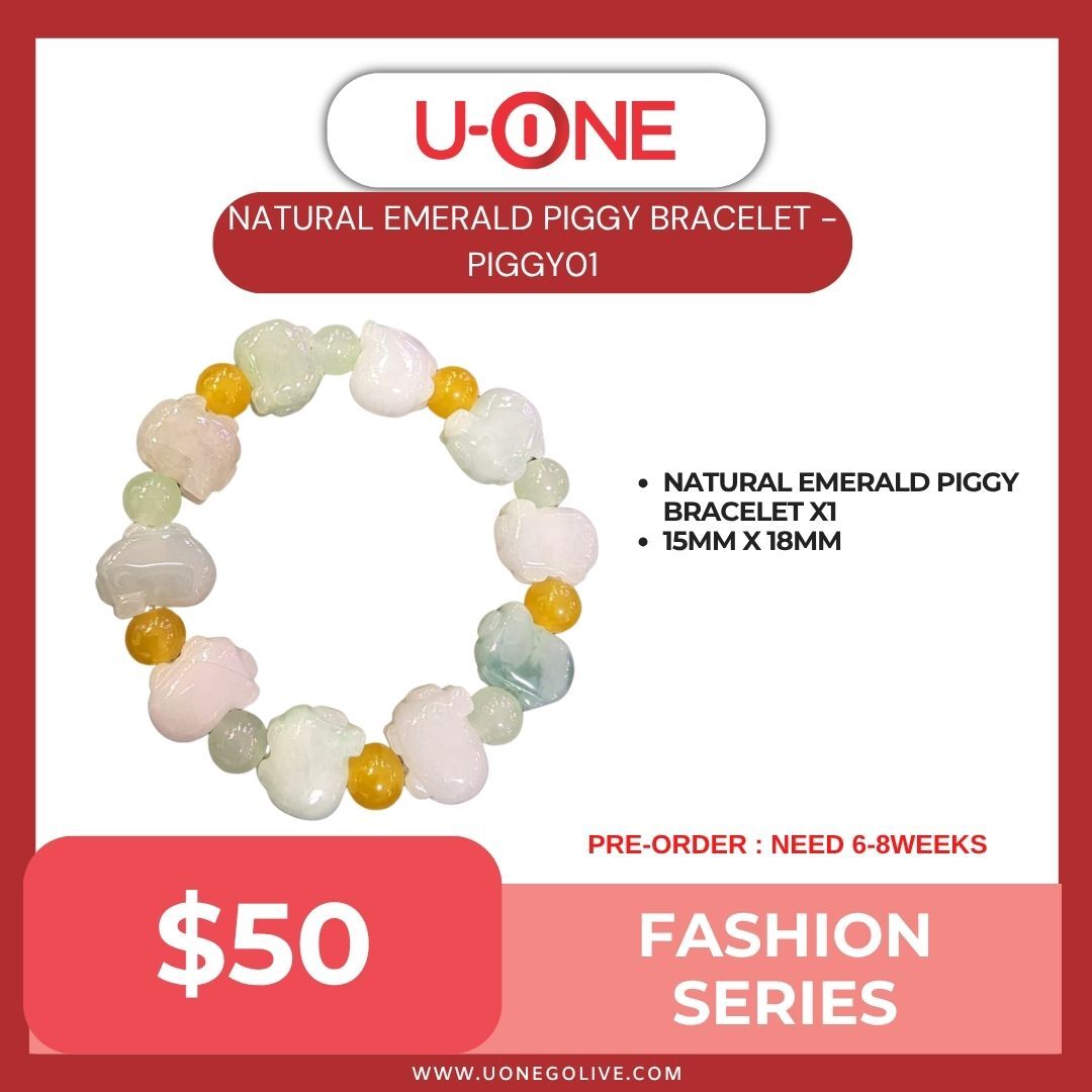 NATURAL EMERALD PIGGY BRACELET - PIGGY01