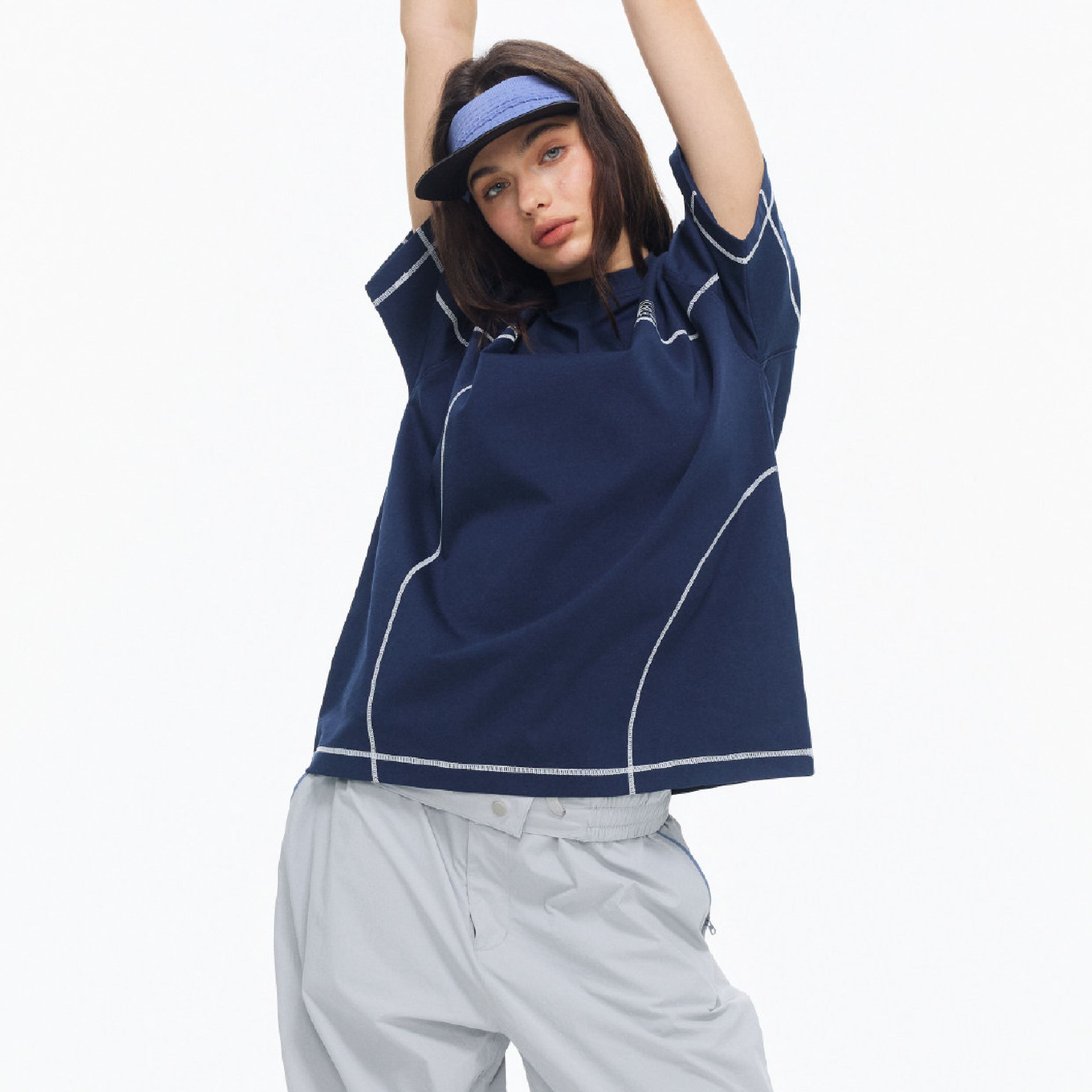 PIN SKTBS Color Blocking Tee 撞色明線短Tee [P-T1826]