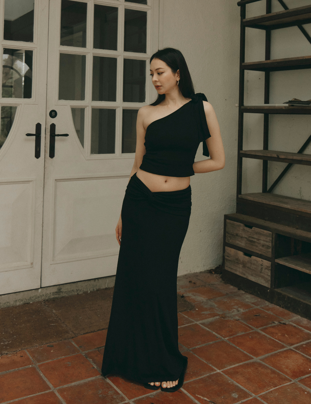 扭結側腰貼身長裙（3尺寸）