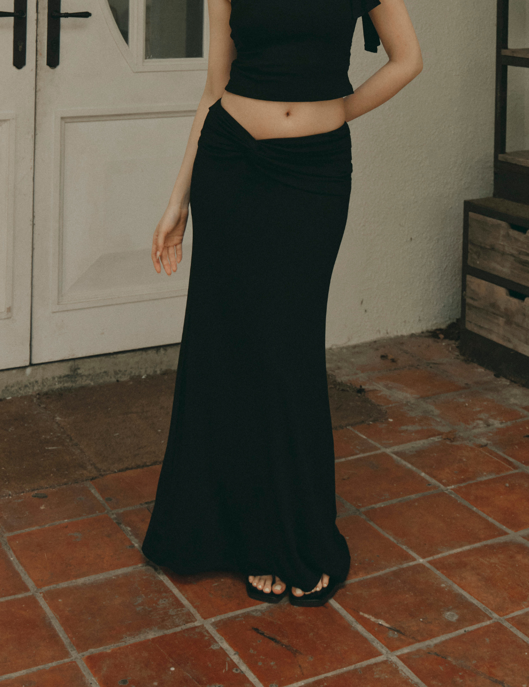 扭結側腰貼身長裙（3尺寸）