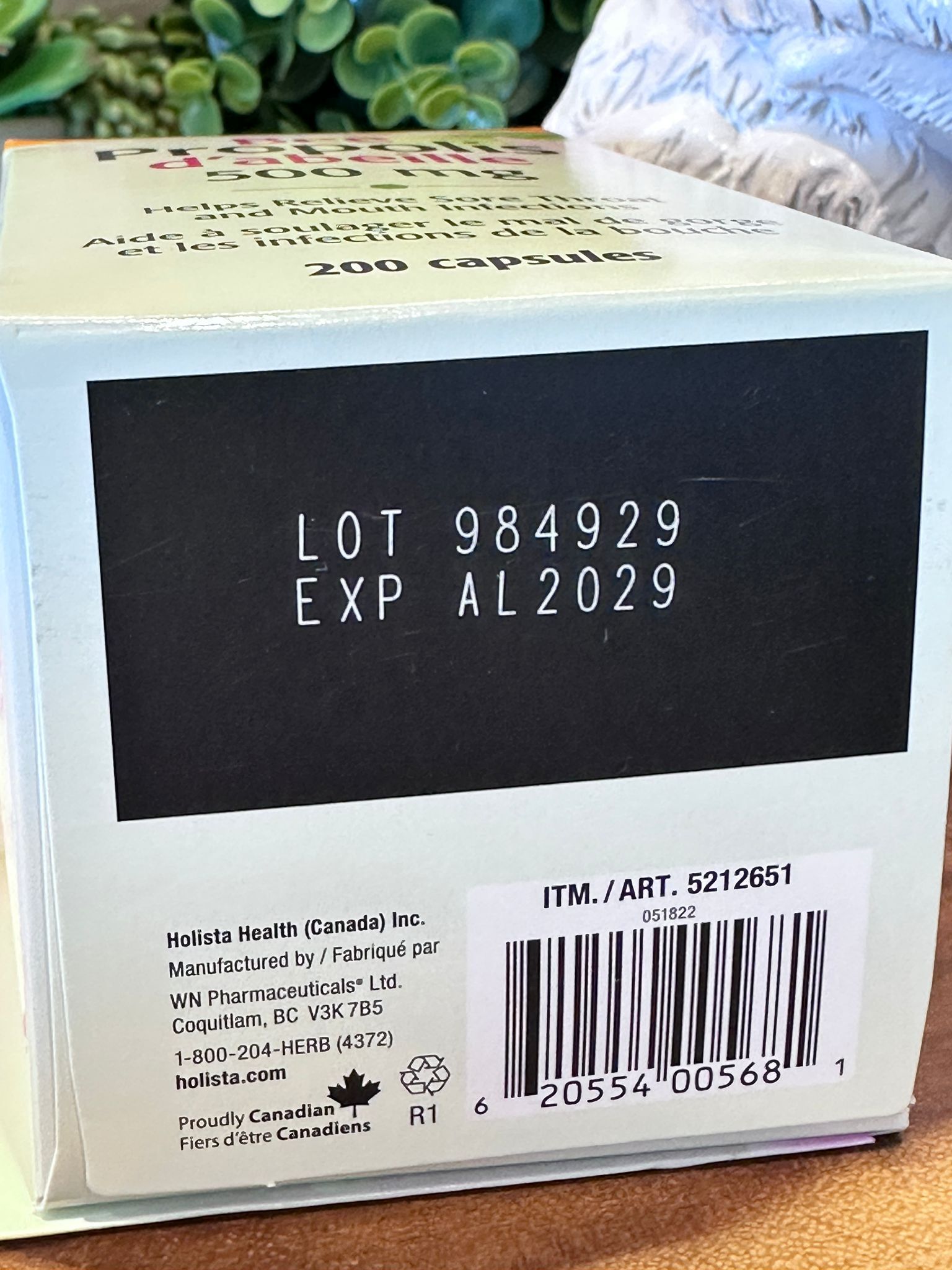 RZ22 Holista Bee Propolis 天然蜂膠膠囊 500mg 200粒 **到期日: 約 2029/03