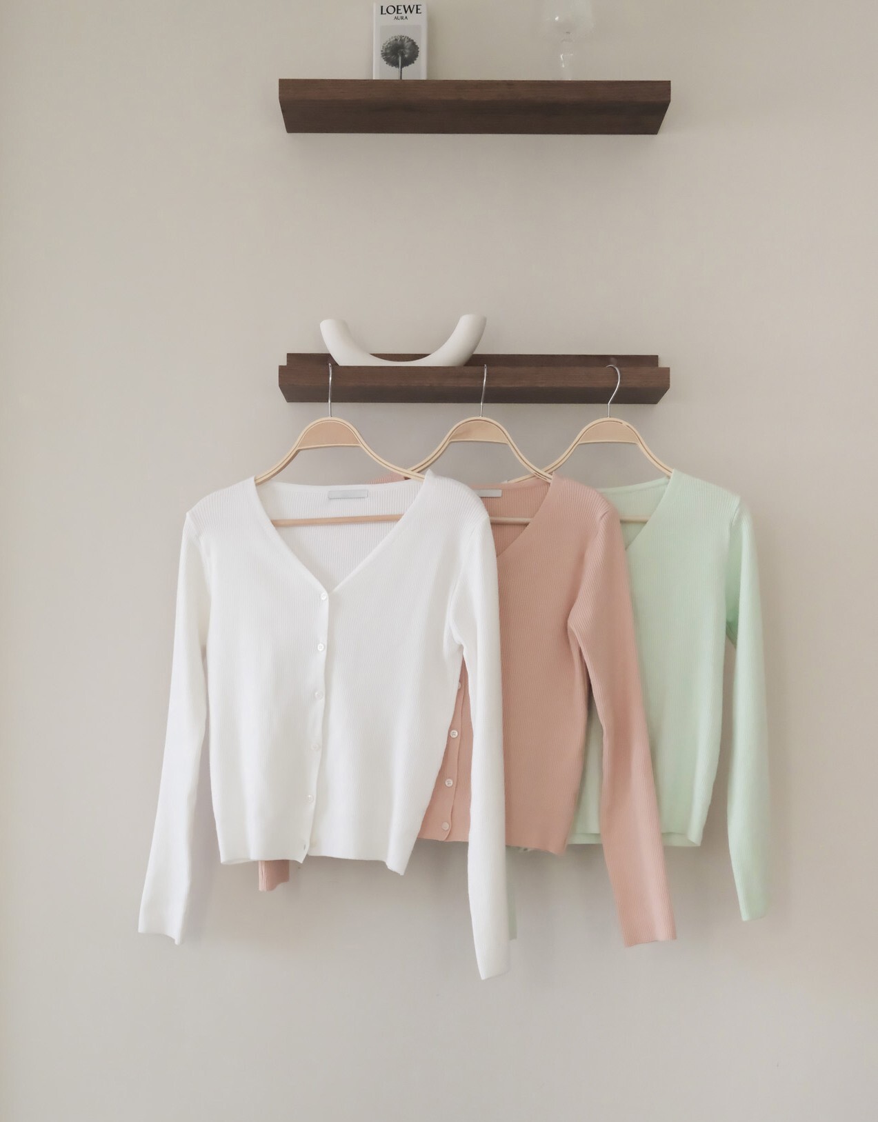 春日繽紛V領針織罩衫 ( 3 colors)