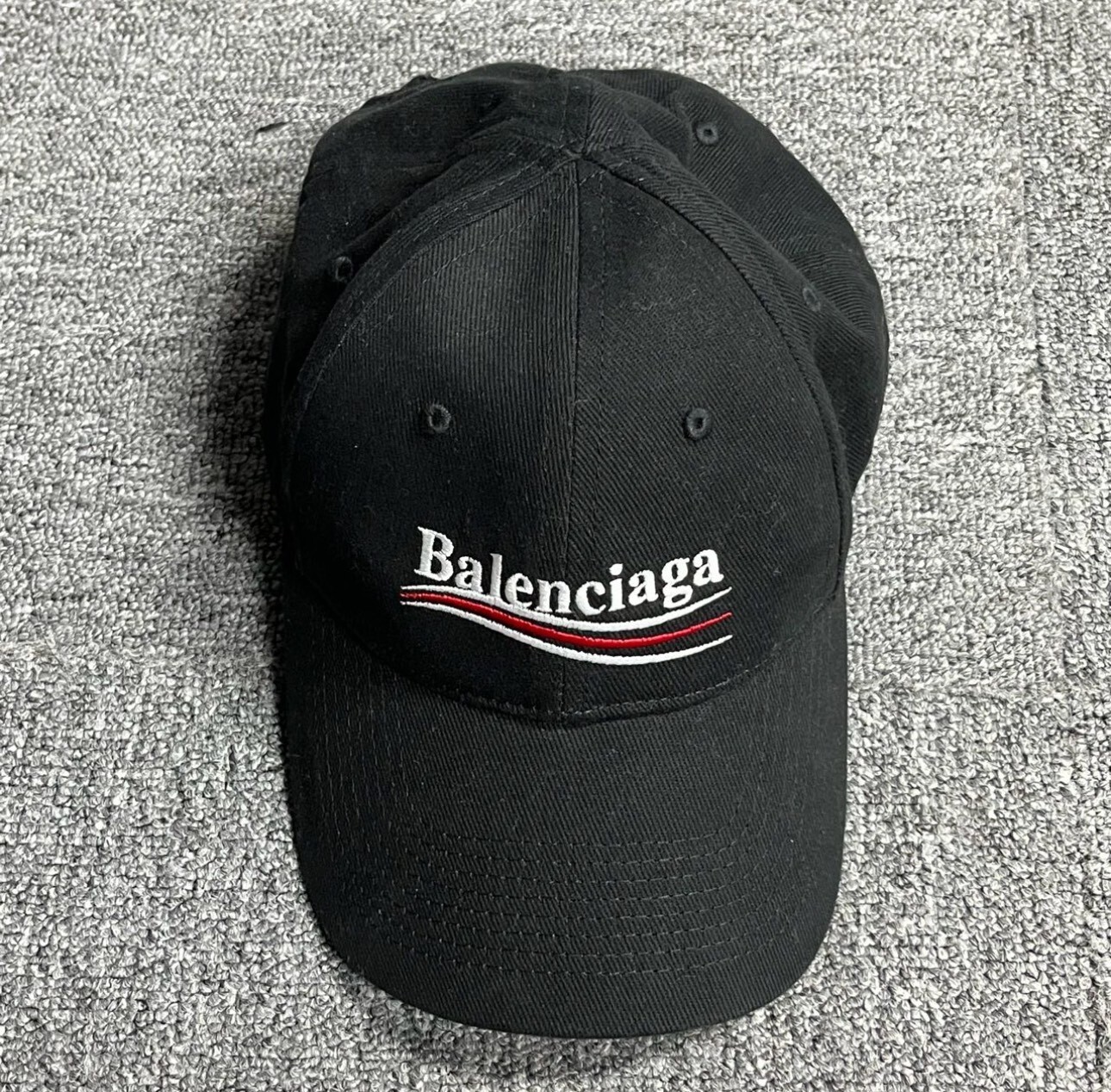 Balenciaga 經典款 刺繡可樂Logo黑色老帽