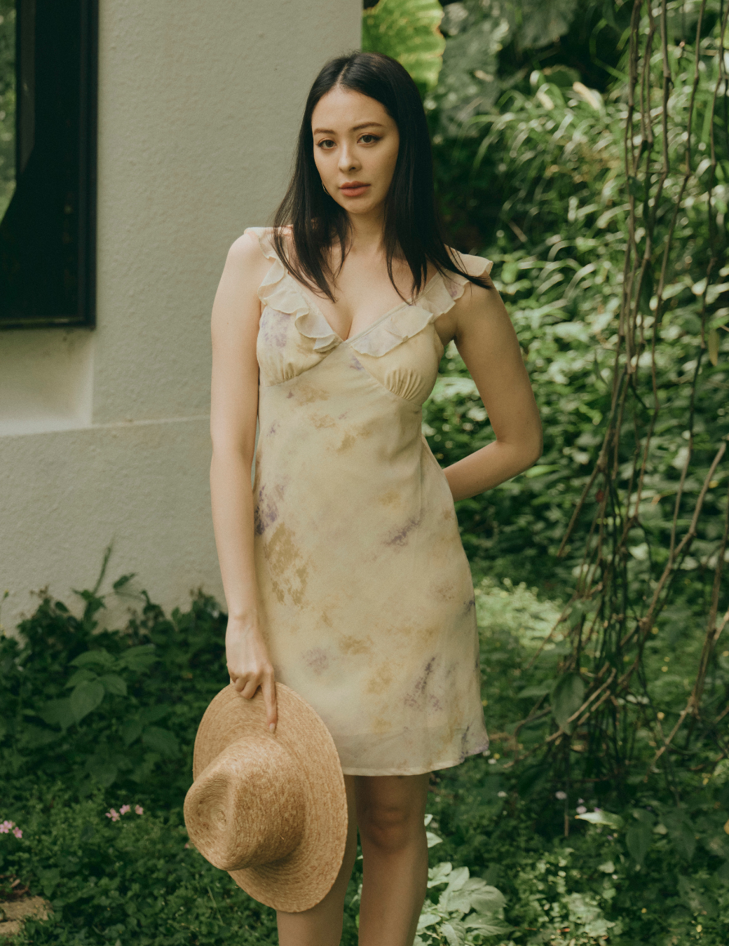 荷葉紗質渲染短洋裝（3尺寸）