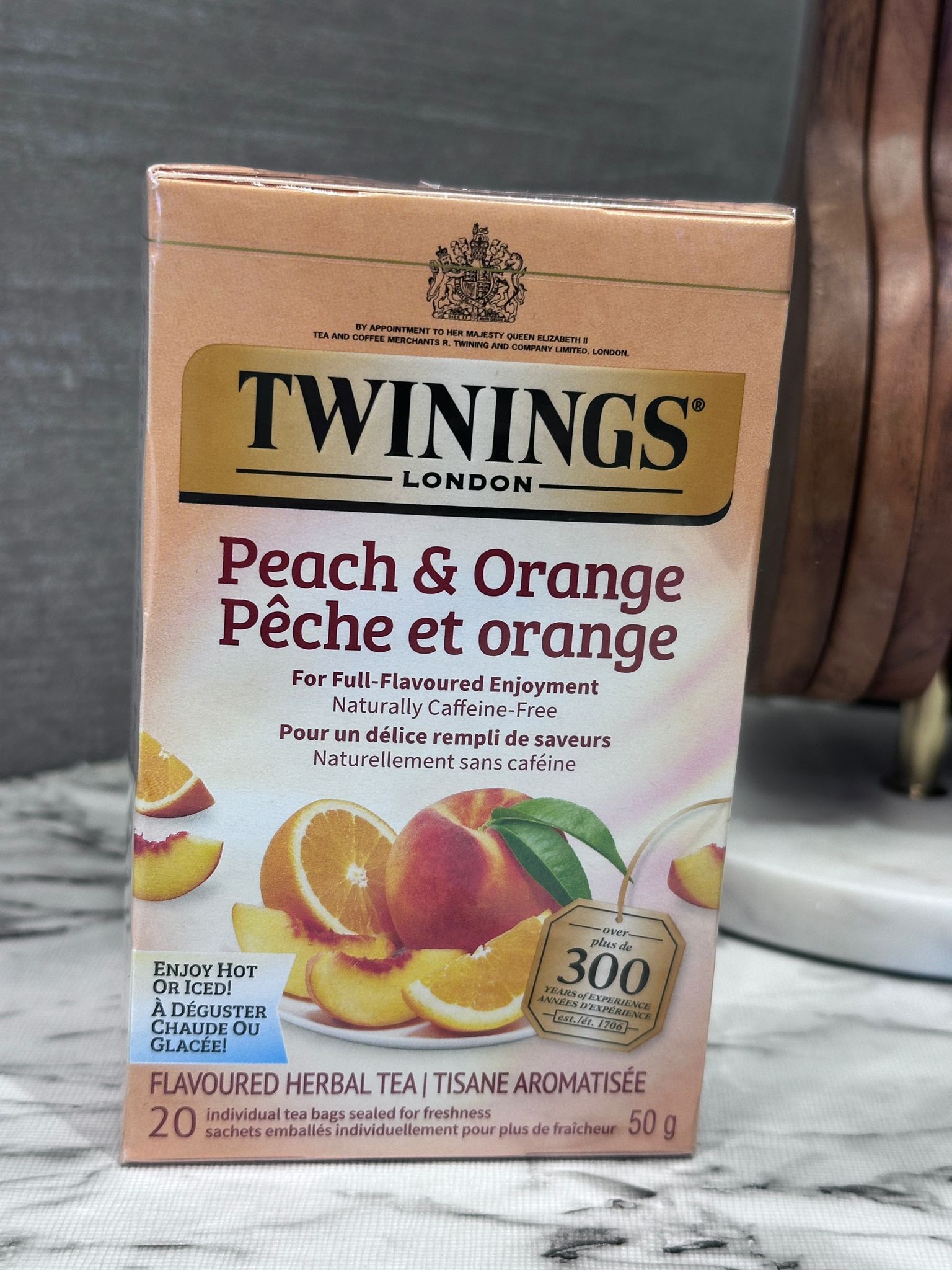 RZ40 Twinings Peach&Orange 香橙蜜桃茶 50g (20個茶包) x2盒 **到期日:約 2028/02