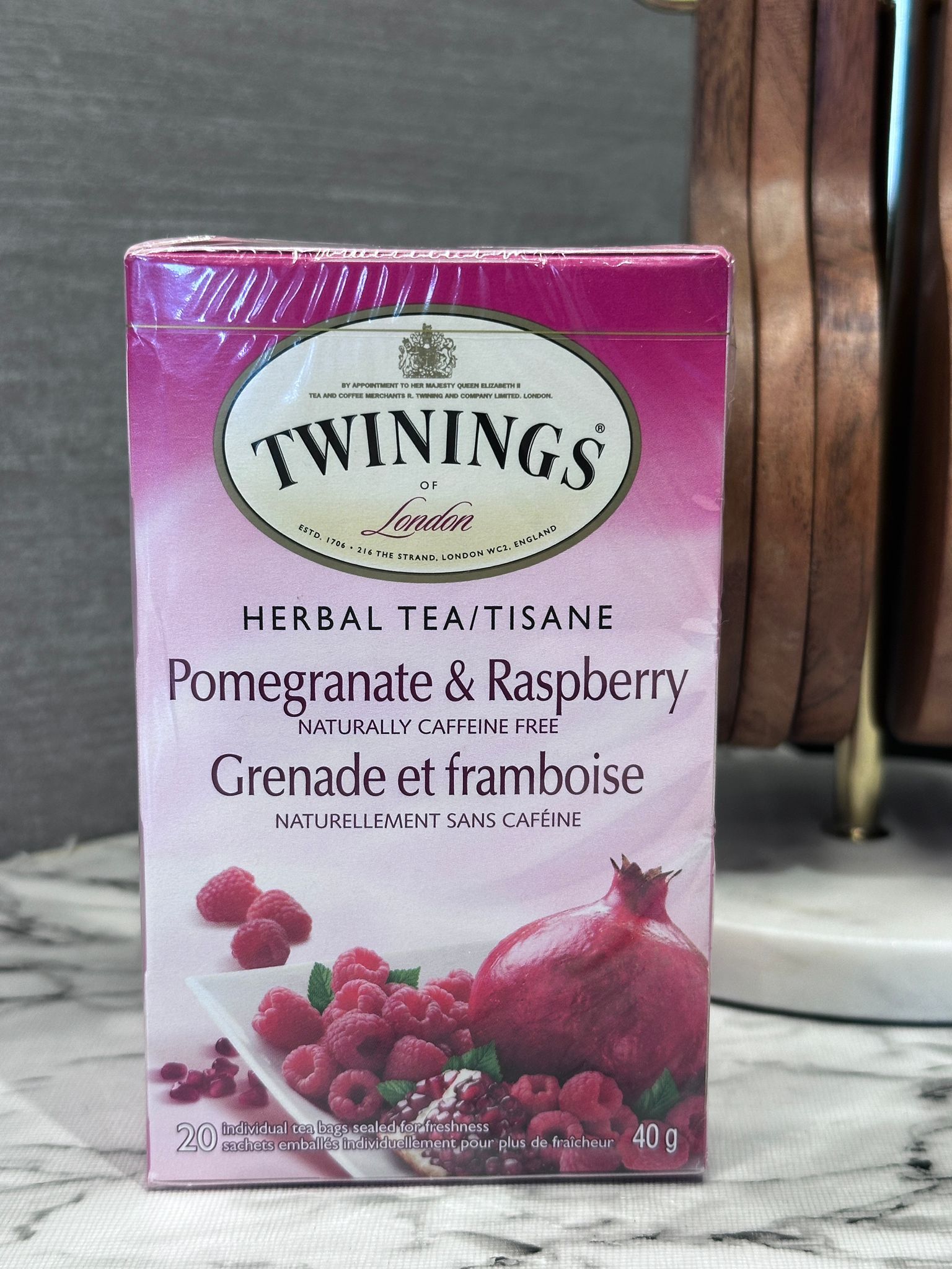 RZ42 Twinings 石榴紅&桑子茶 Pomegranate & Raspberry 40g (20個茶包) x2盒 **到期日:約 2028/11
