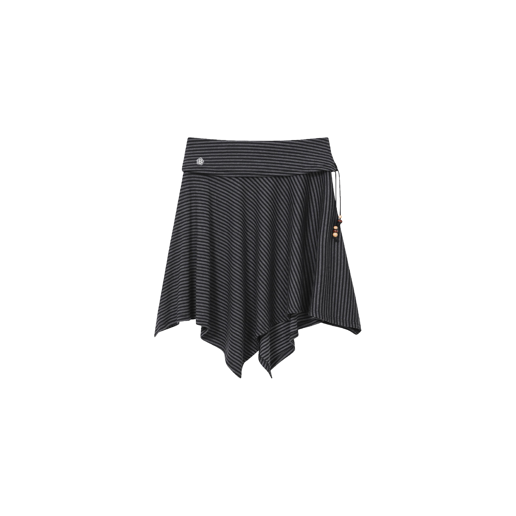 BAUF 不對稱 花紋 條紋 喇叭 半身裙