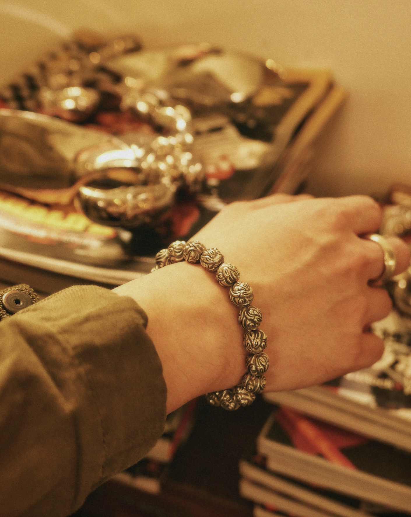 Embossed Beads Bracelet