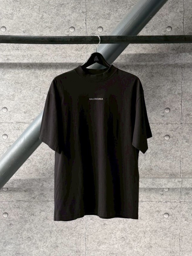 BALENCIAGA 黑銀反光Logo 前後字母短袖 T 巴黎世家