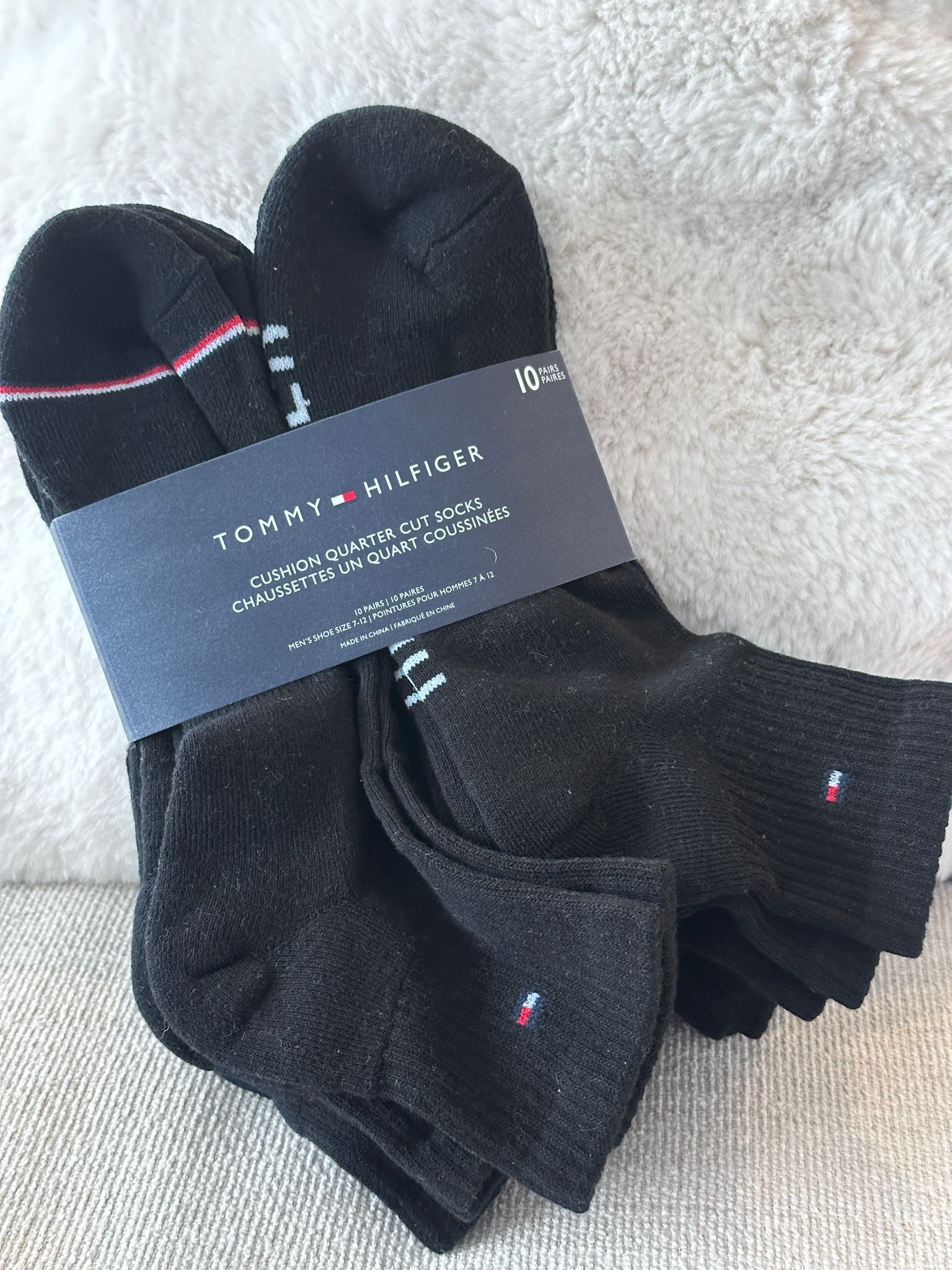 RZ50 Tommy 男裝黑色長襪10對 US7-12