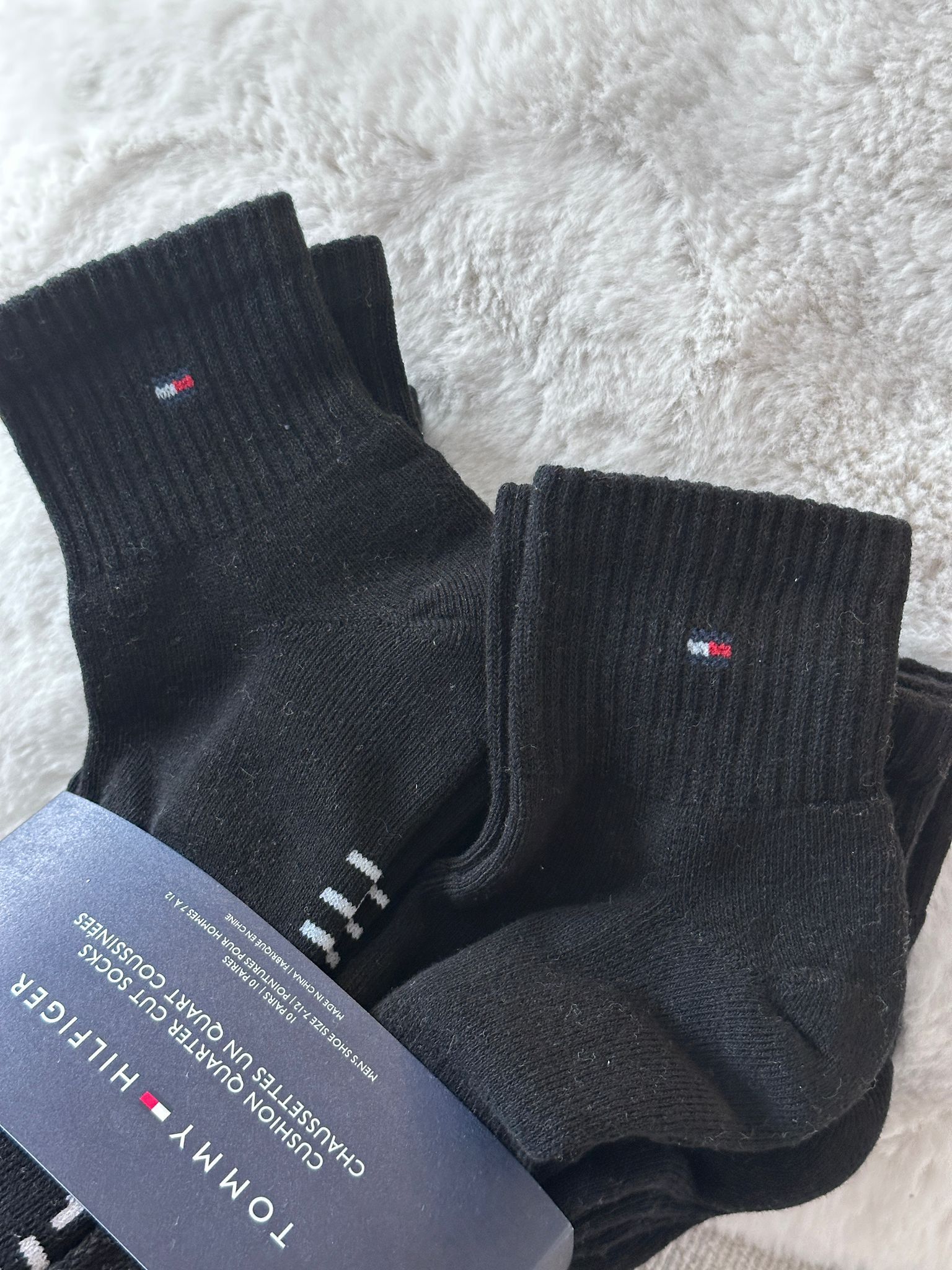 RZ50 Tommy 男裝黑色長襪10對 US7-12