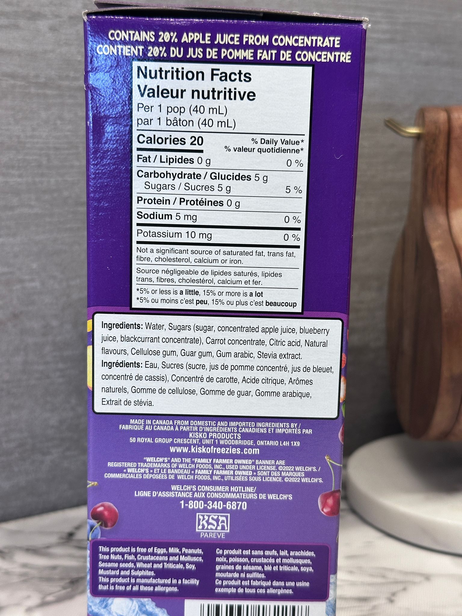 RZ54 Welch's 果汁唧唧冰(車里子, 士多啤梨, 提子) 40ml x12枝 **到期日: 約 2027/04