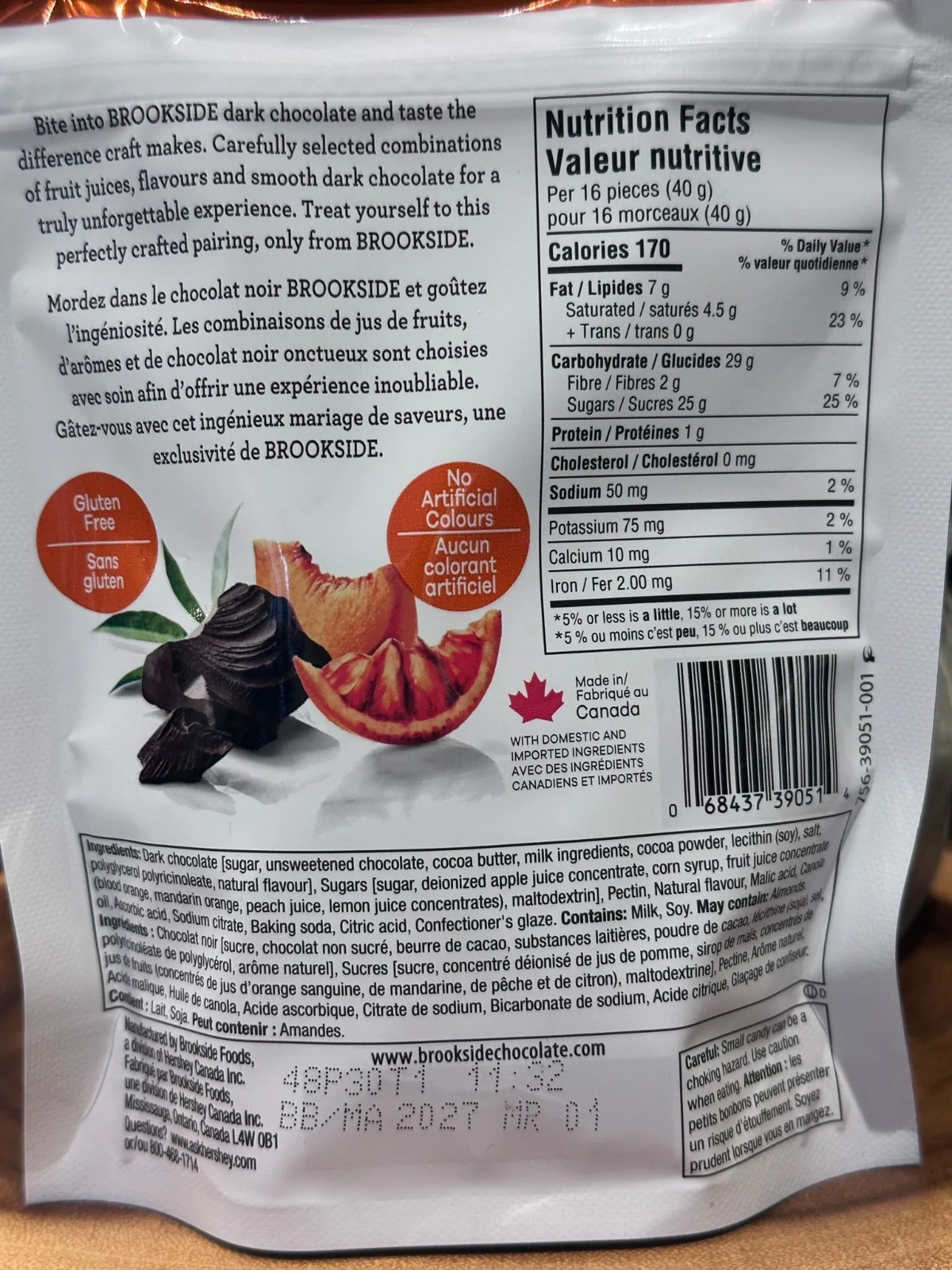 RZ57 Brookside 血橙黑朱古力 235g  **到期日: 約 2027/04