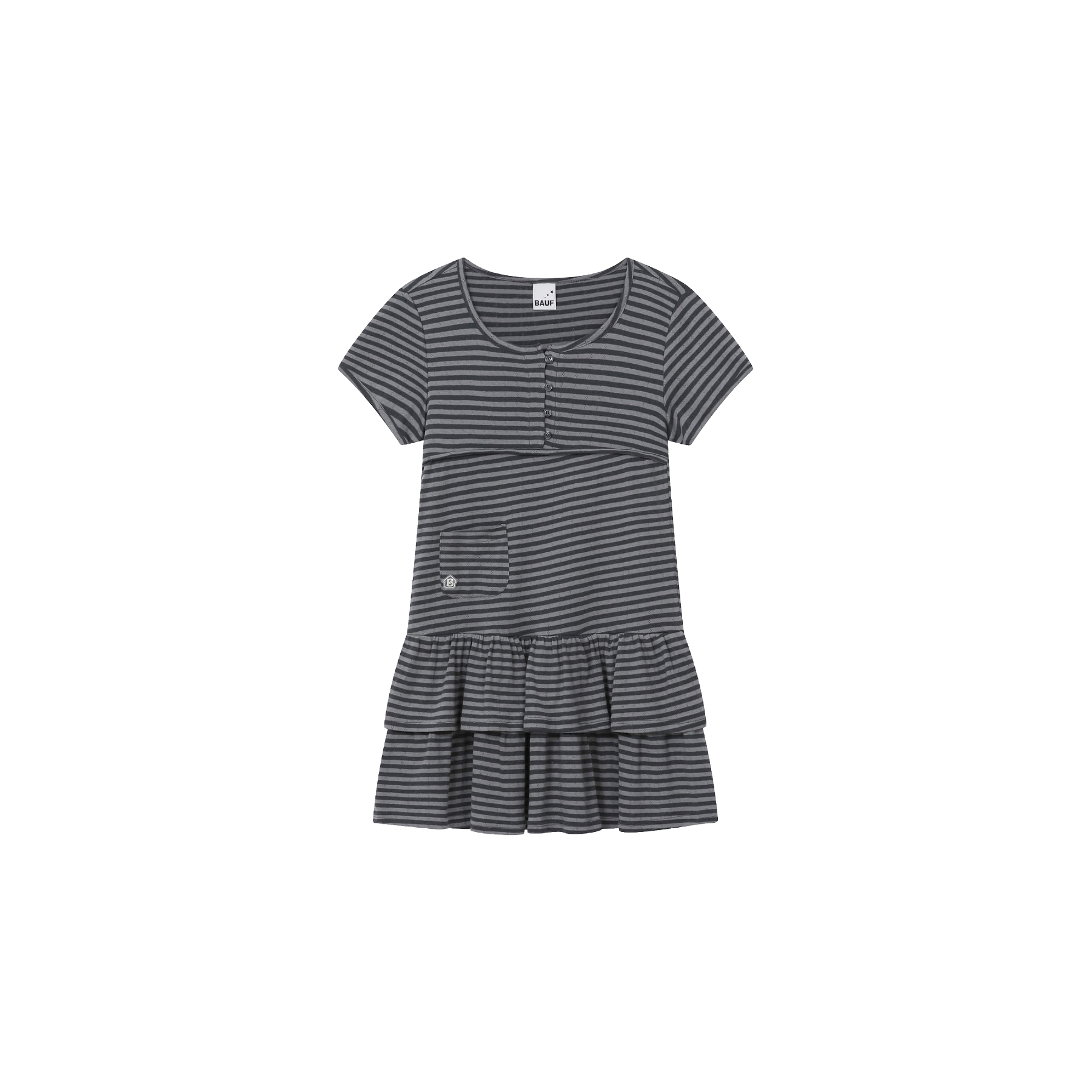 BAUF 排釦 荷葉邊 連身 花苞 洋裝