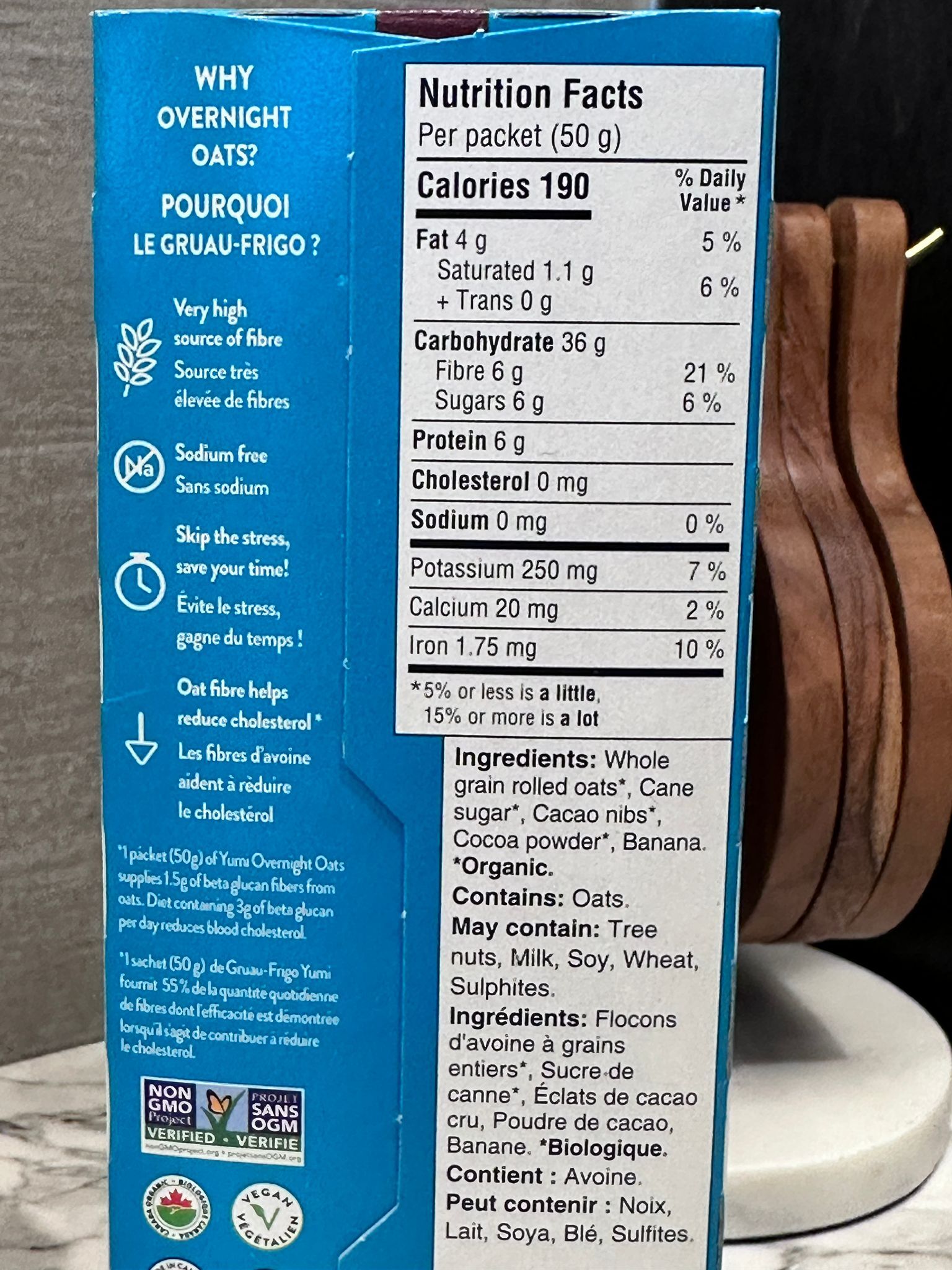 RZ65 Yumi Choco Banana 香蕉朱古力隔夜燕麥 50g x5包  **到期日: 約 2027/03