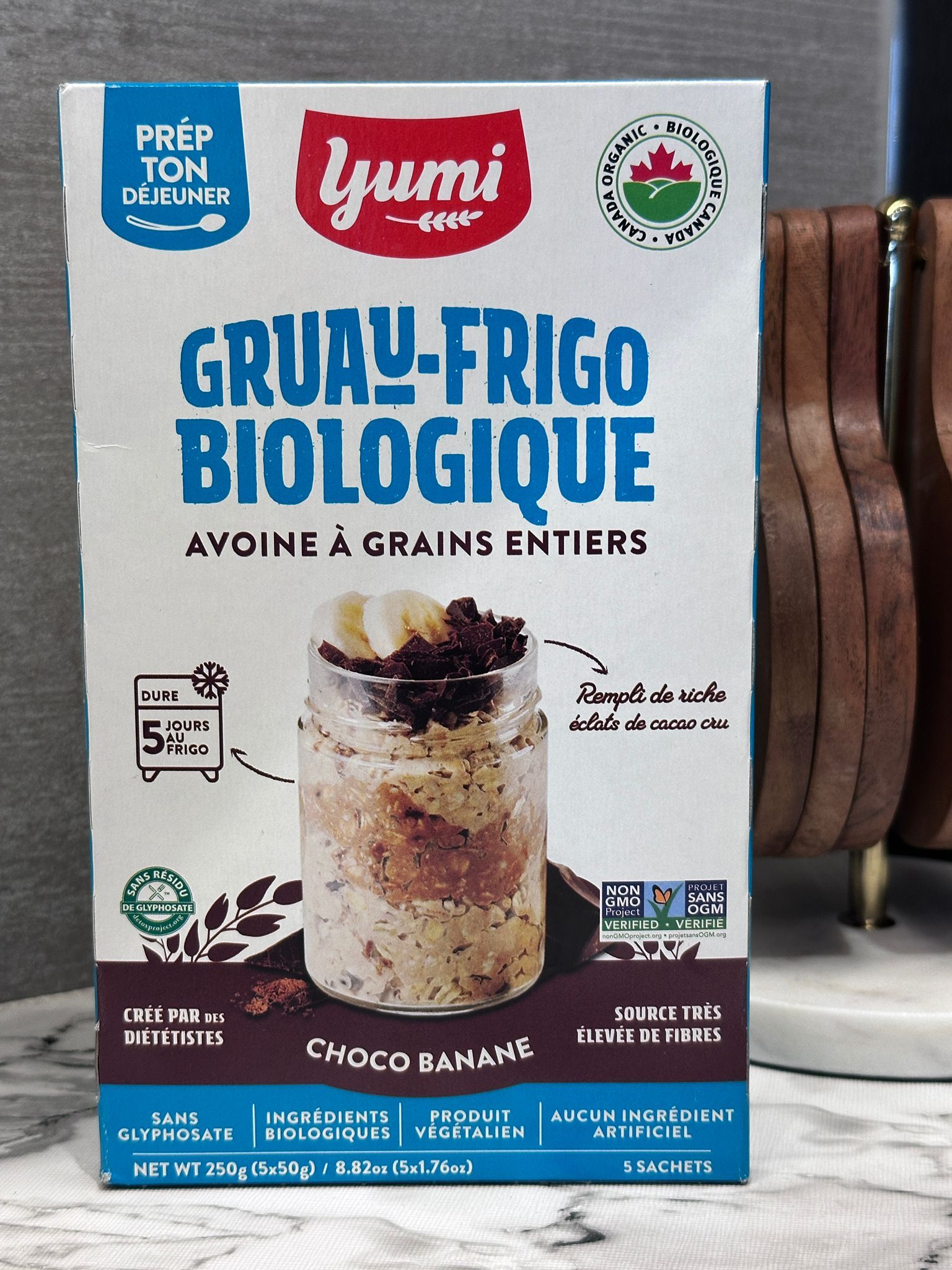 RZ65 Yumi Choco Banana 香蕉朱古力隔夜燕麥 50g x5包  **到期日: 約 2027/03