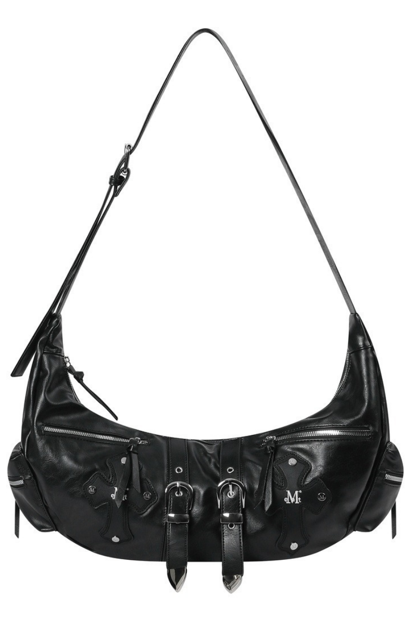 【 4/19收單 】MUCENT STRUM 十字皮革皮帶肩背包 韓國